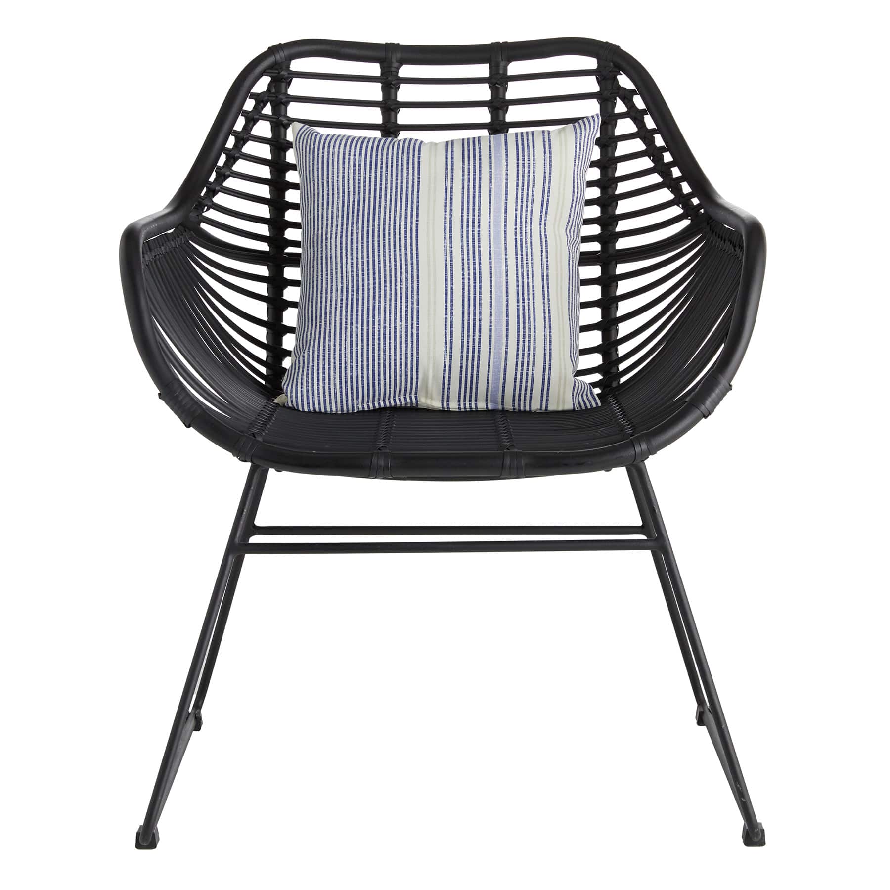 Calisto Pinstripe Square Outdoor Throw Pillow, 16"