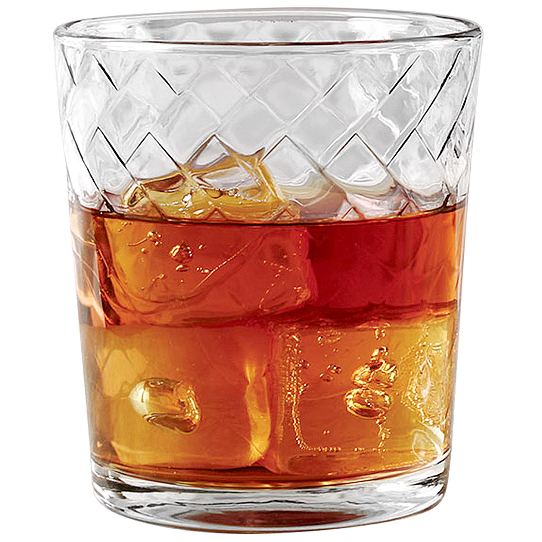 4-Piece Chevron Embossed Double Old Fashioned Glass Set, 12.5oz