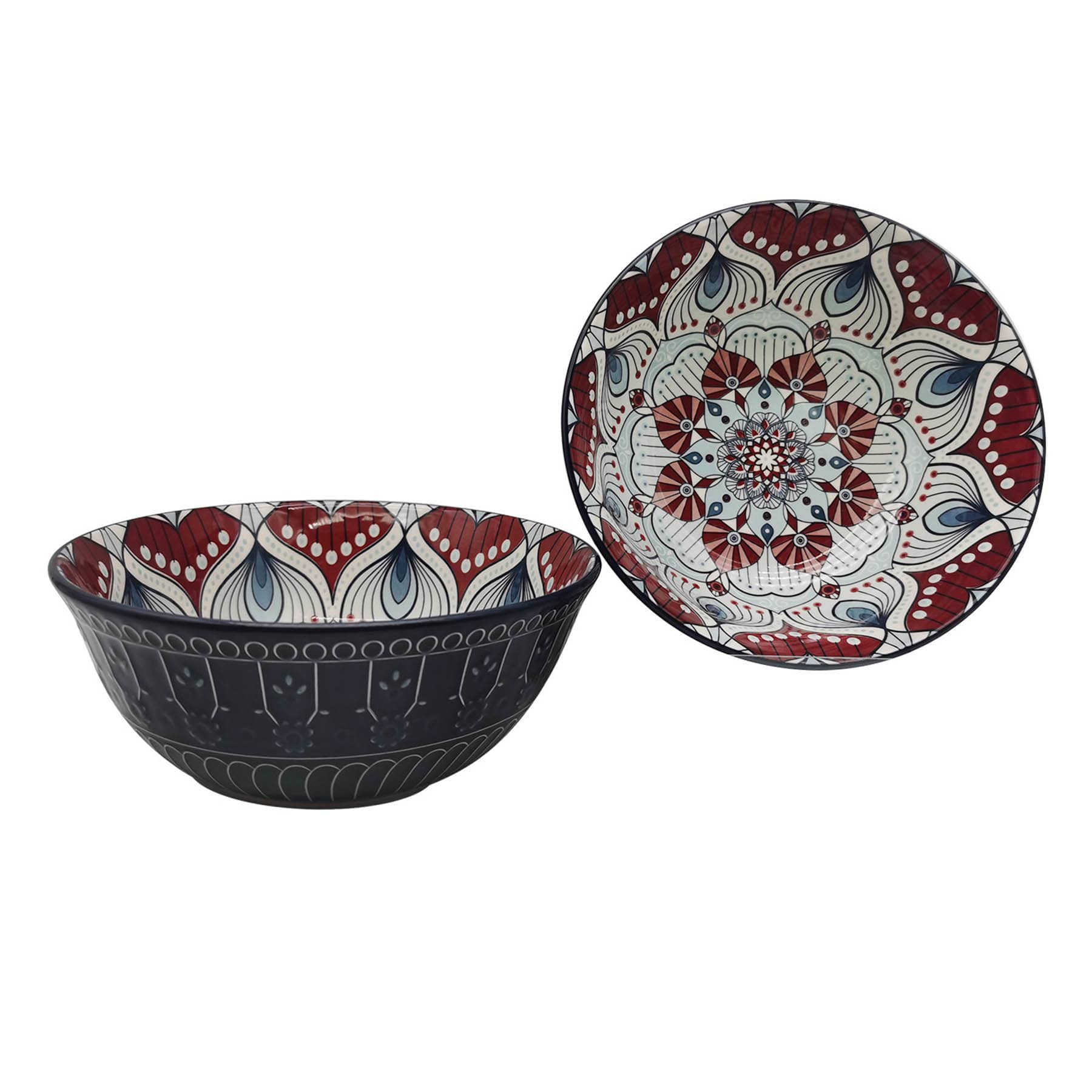 Found & Fable Blue Kaleidoscope Cereal Bowl, 8"