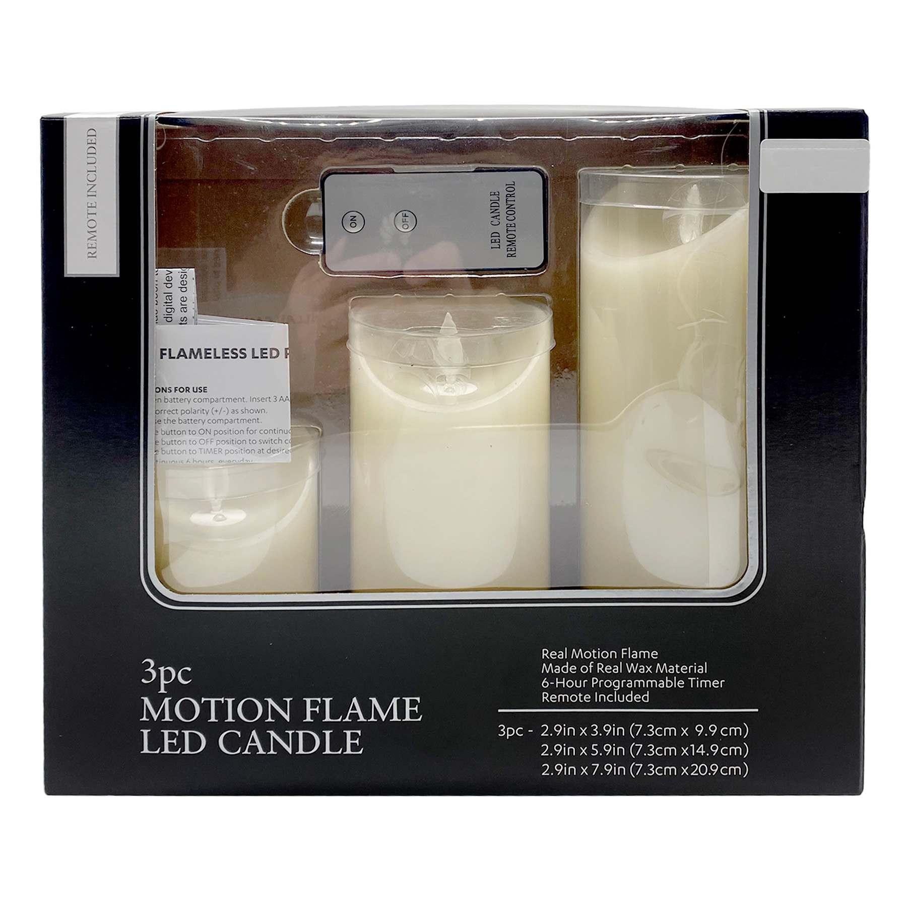 3-Pack Ivory Pillar Candles