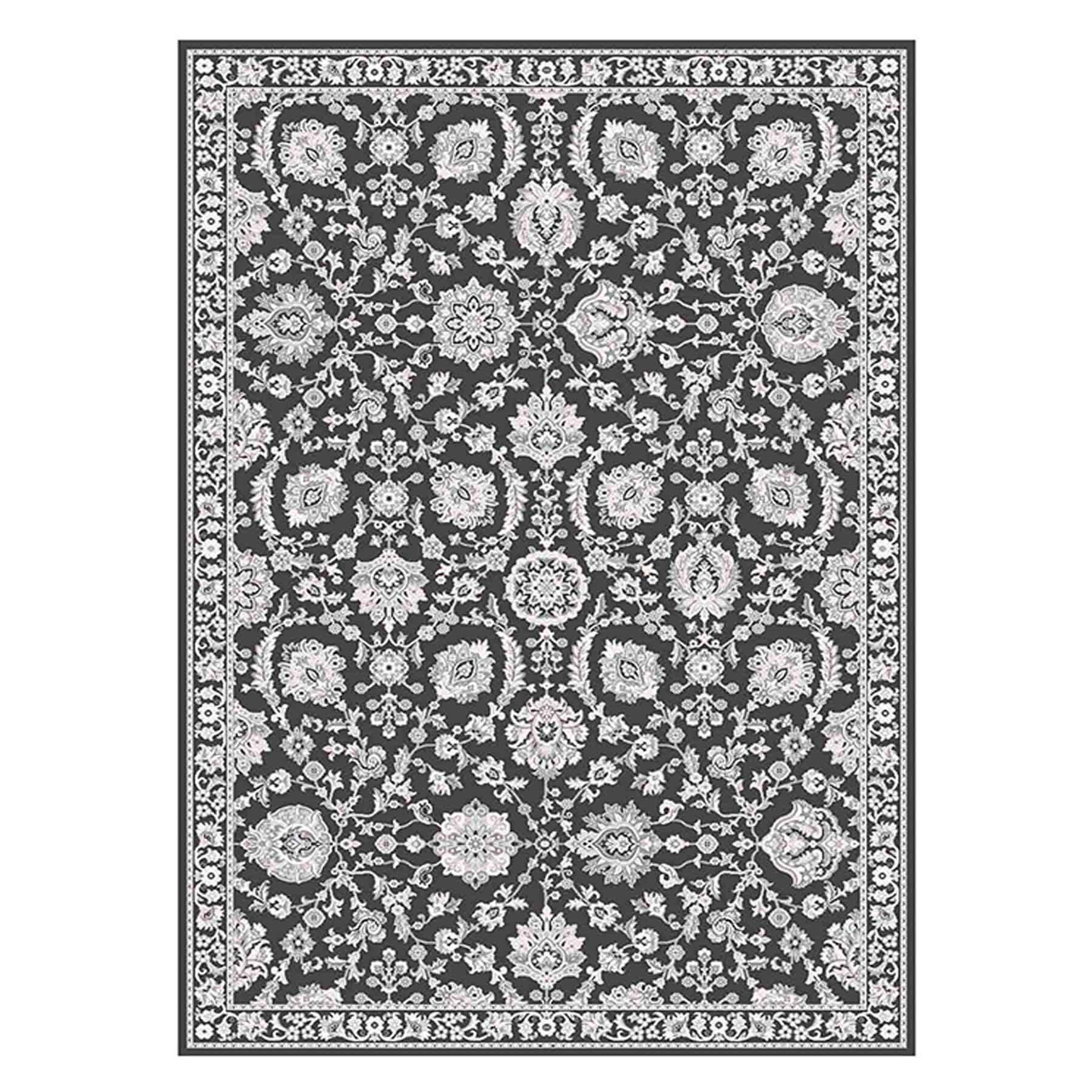 (B845) Providence Tiffany Grey Floral Area Rug, 8x10