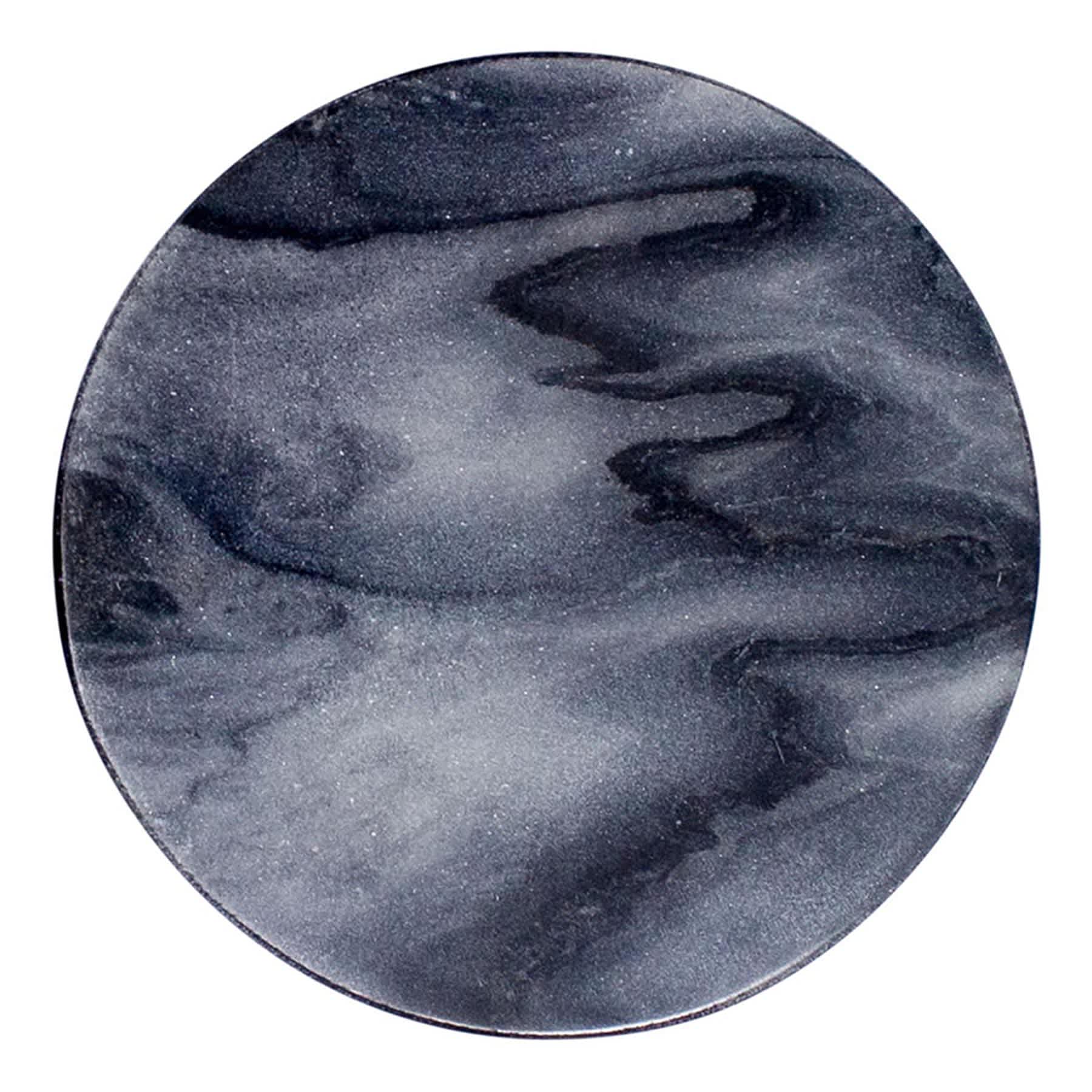 Set of 4 Round Grey Marbled Stoneware Coasters