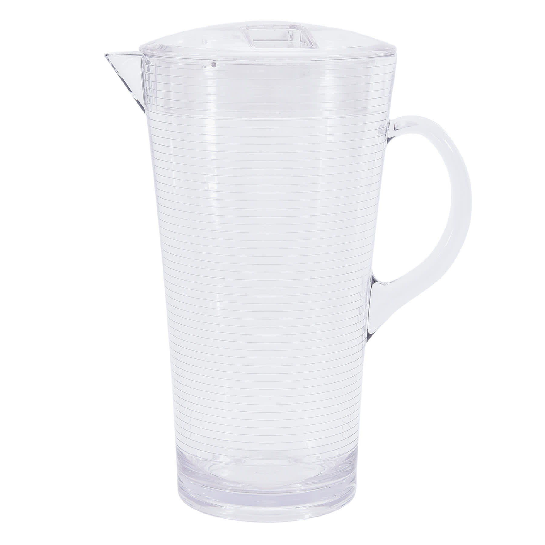 Clear Striped Acrylic Pitcher & Lid, 2qt