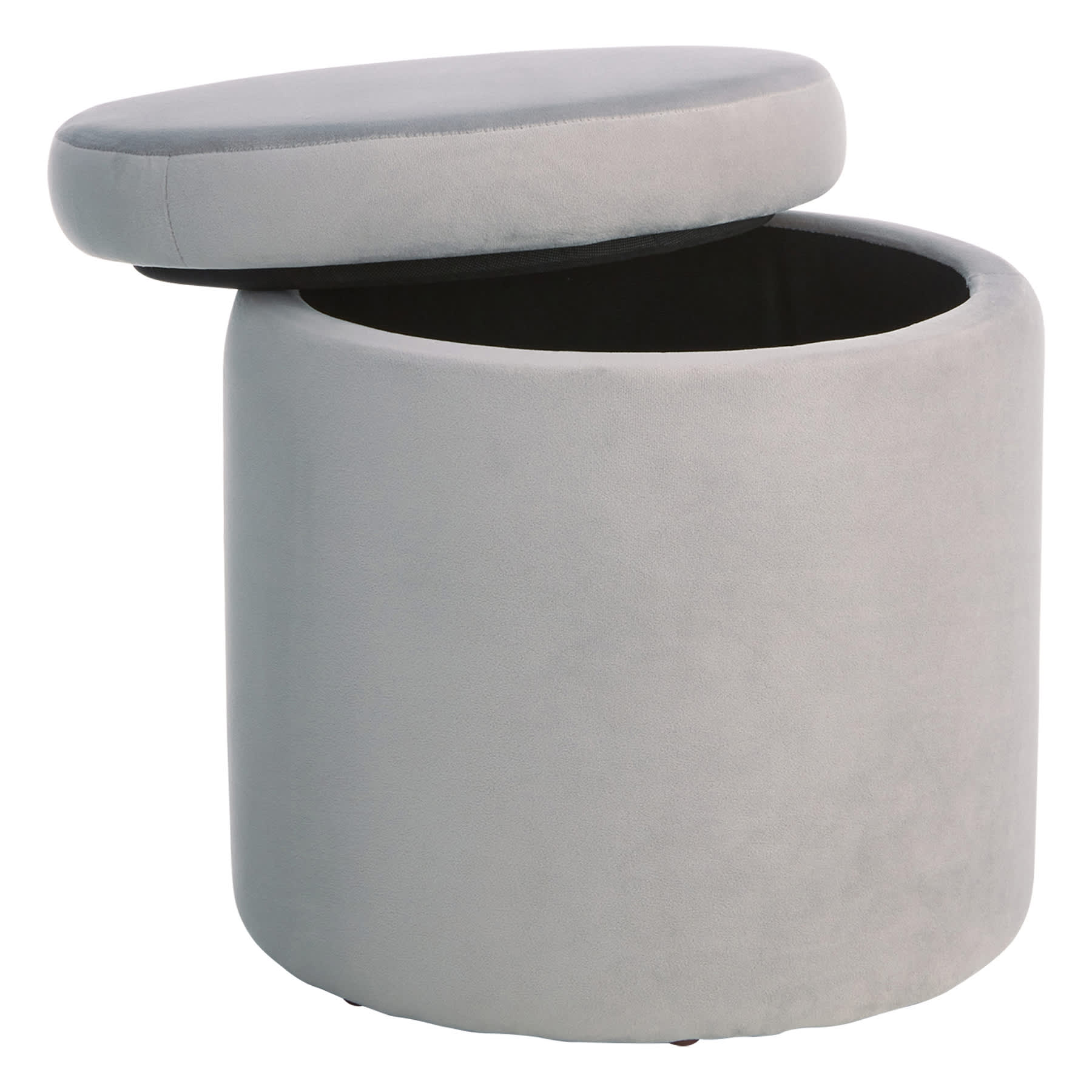Stuart Round Storage Ottoman, Grey