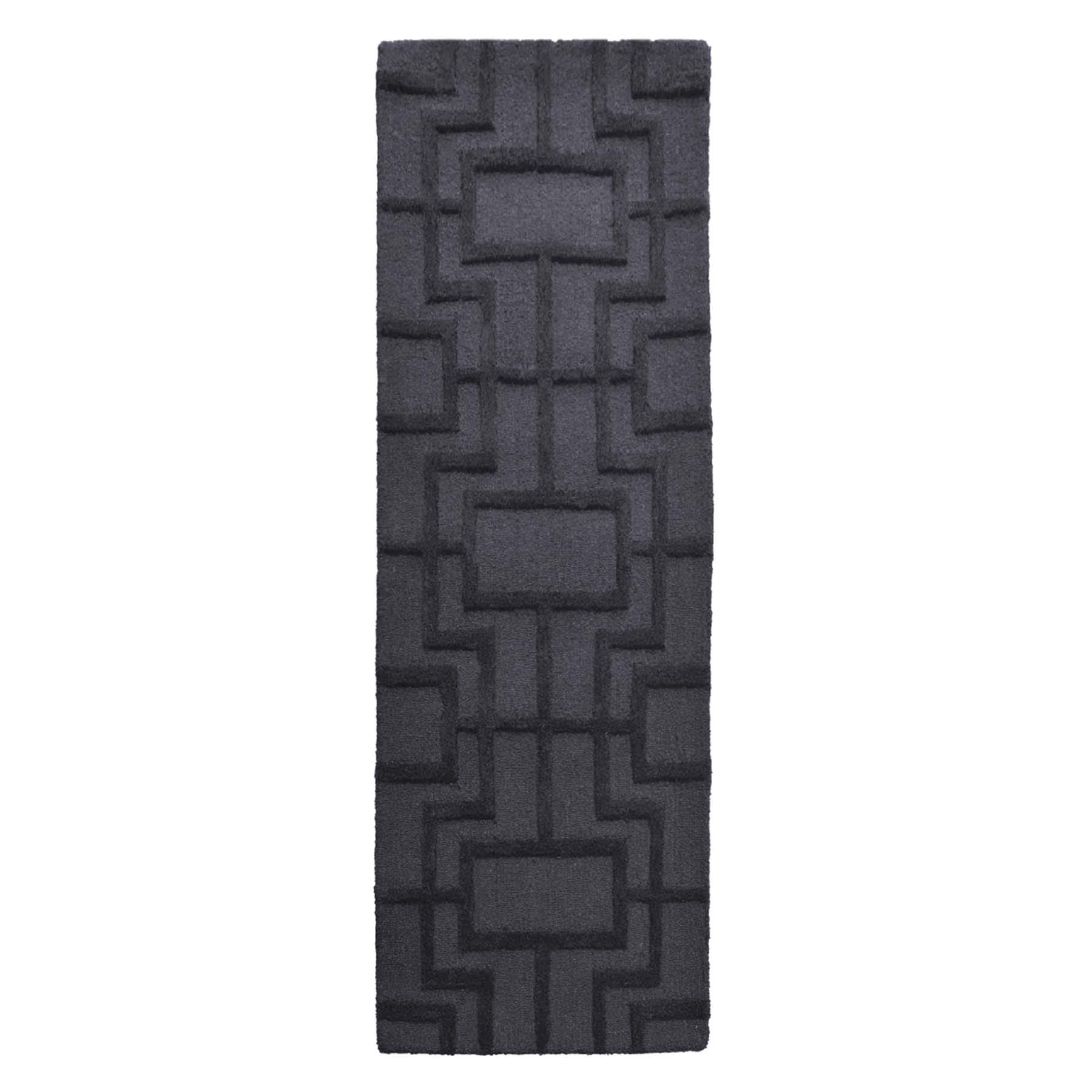 (A481) Crosby St. Black Geometric Line Runner, 2x6