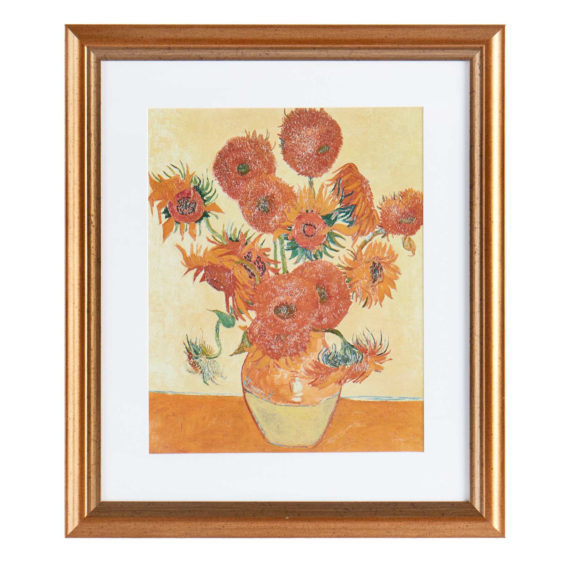Glass Framed Sunflowers Print Wall Art, 18x21