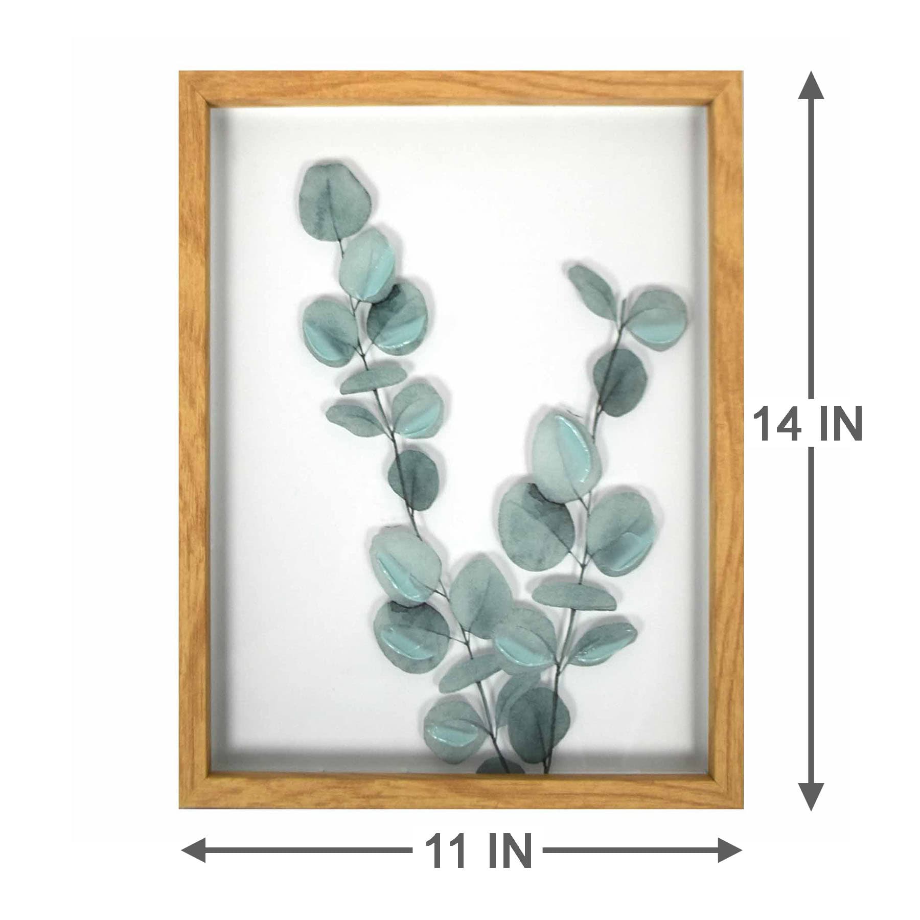 Honeybloom Glass Framed Botanical Leaves Wall Art, 11.5x14.5