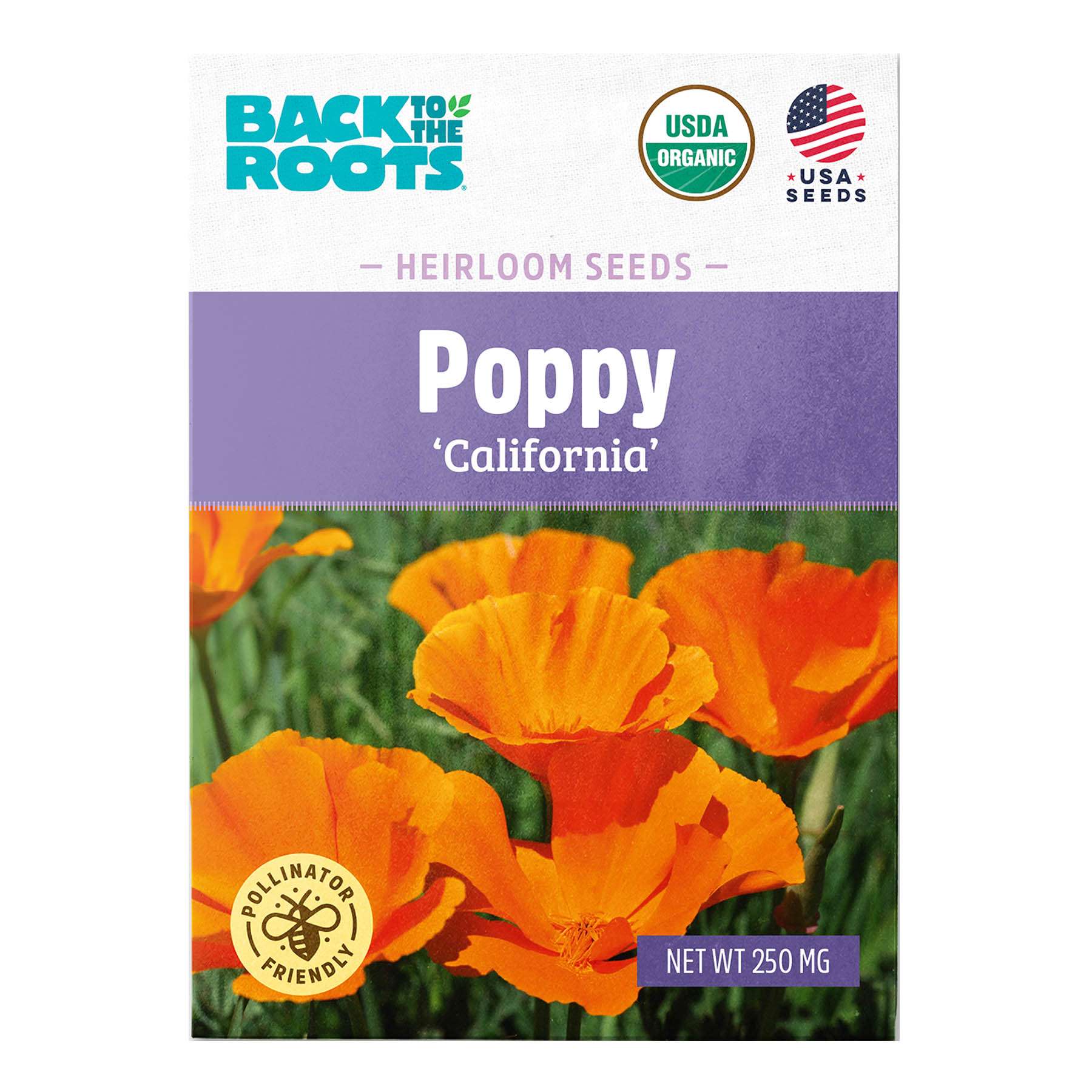Back to Roots Heirloom Seeds, California Poppy