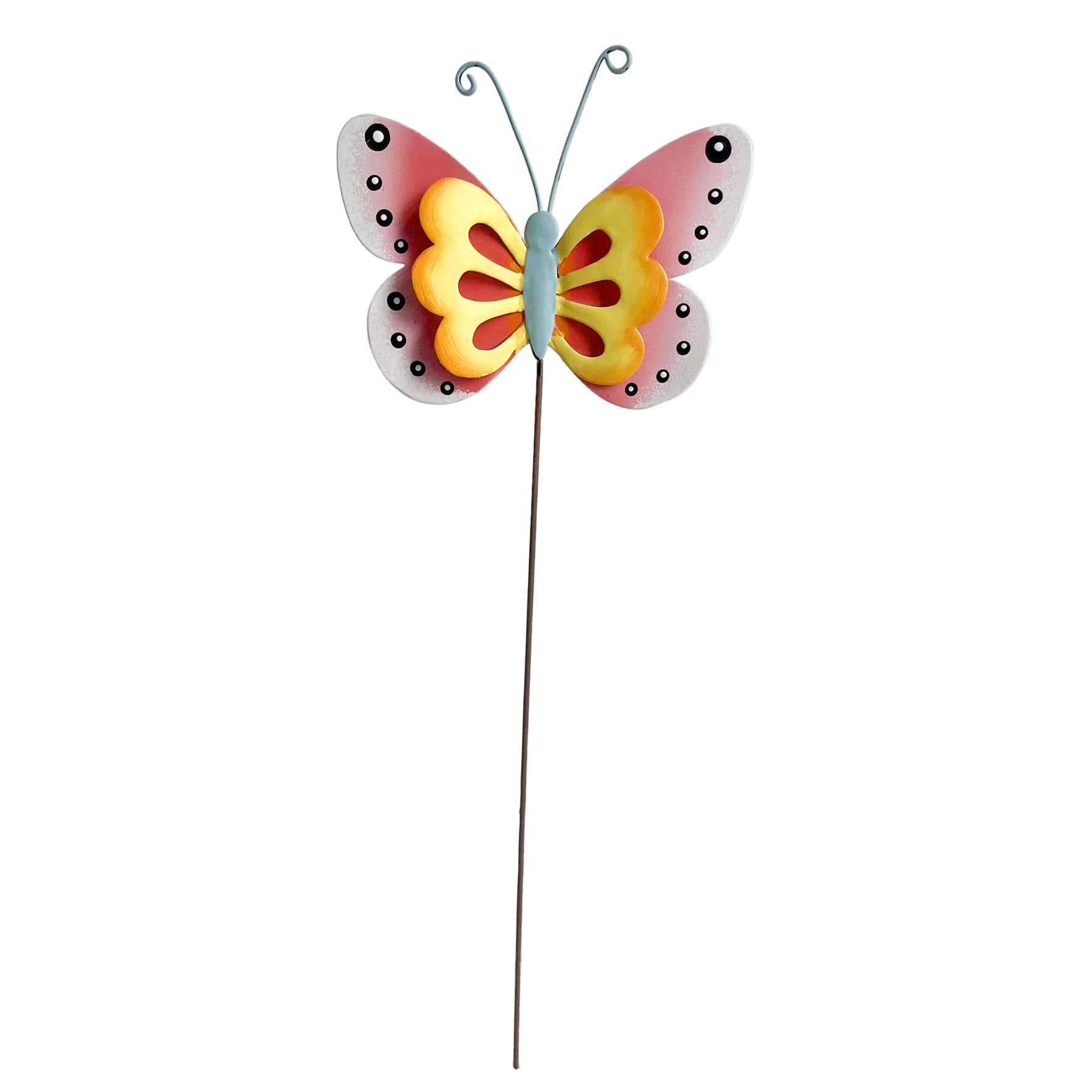 Pink Butterfly Yard Pick, 5.5"