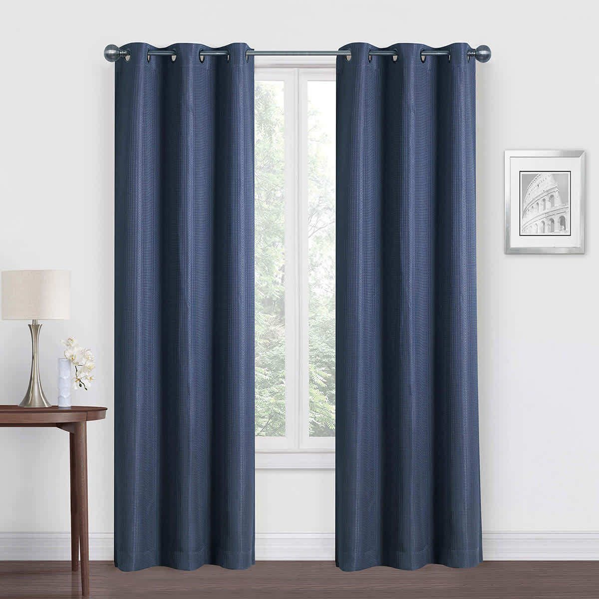 Morisson Navy Blackout Grommet Curtain Panel, 84"