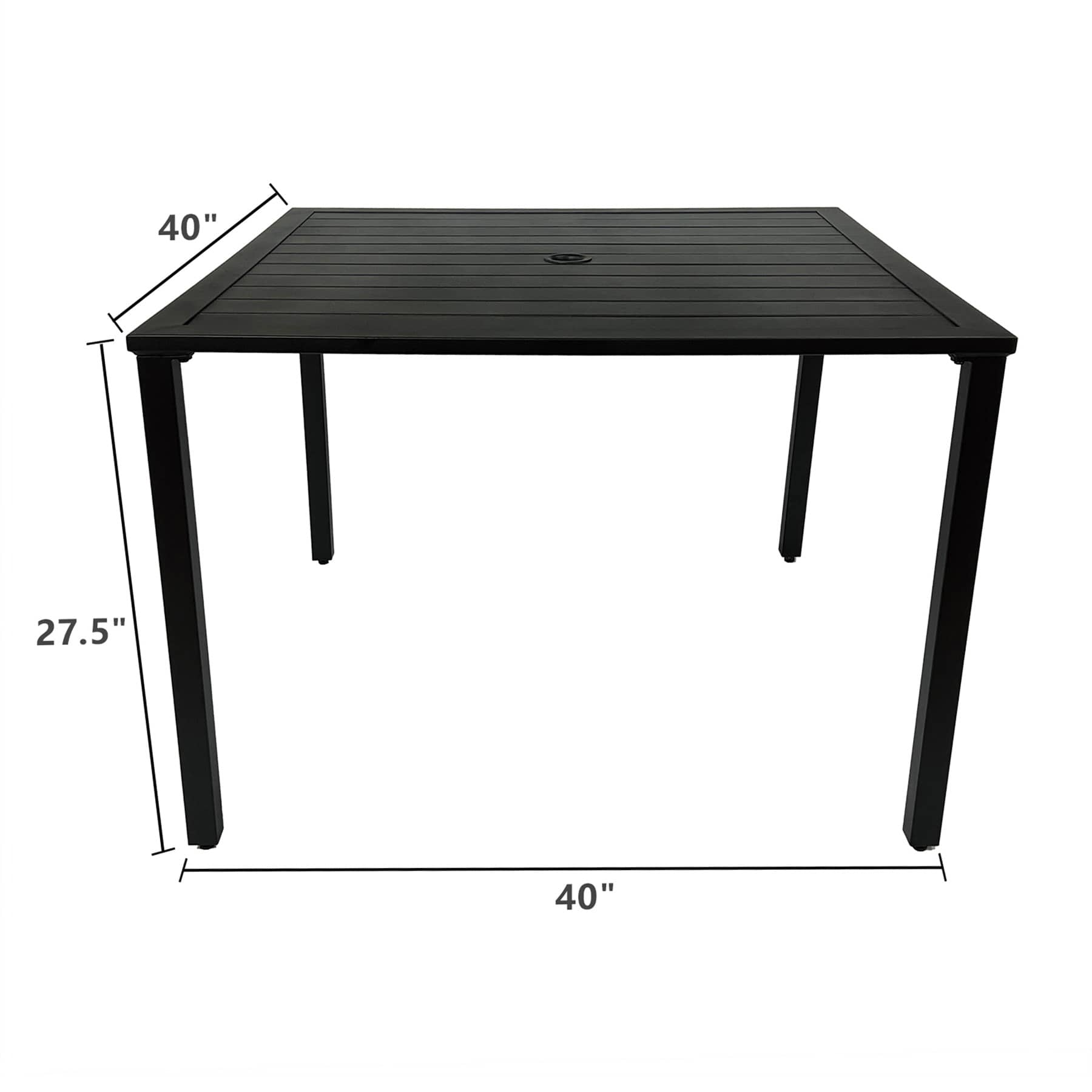 Grammercy Square Patio Dining Table, Black