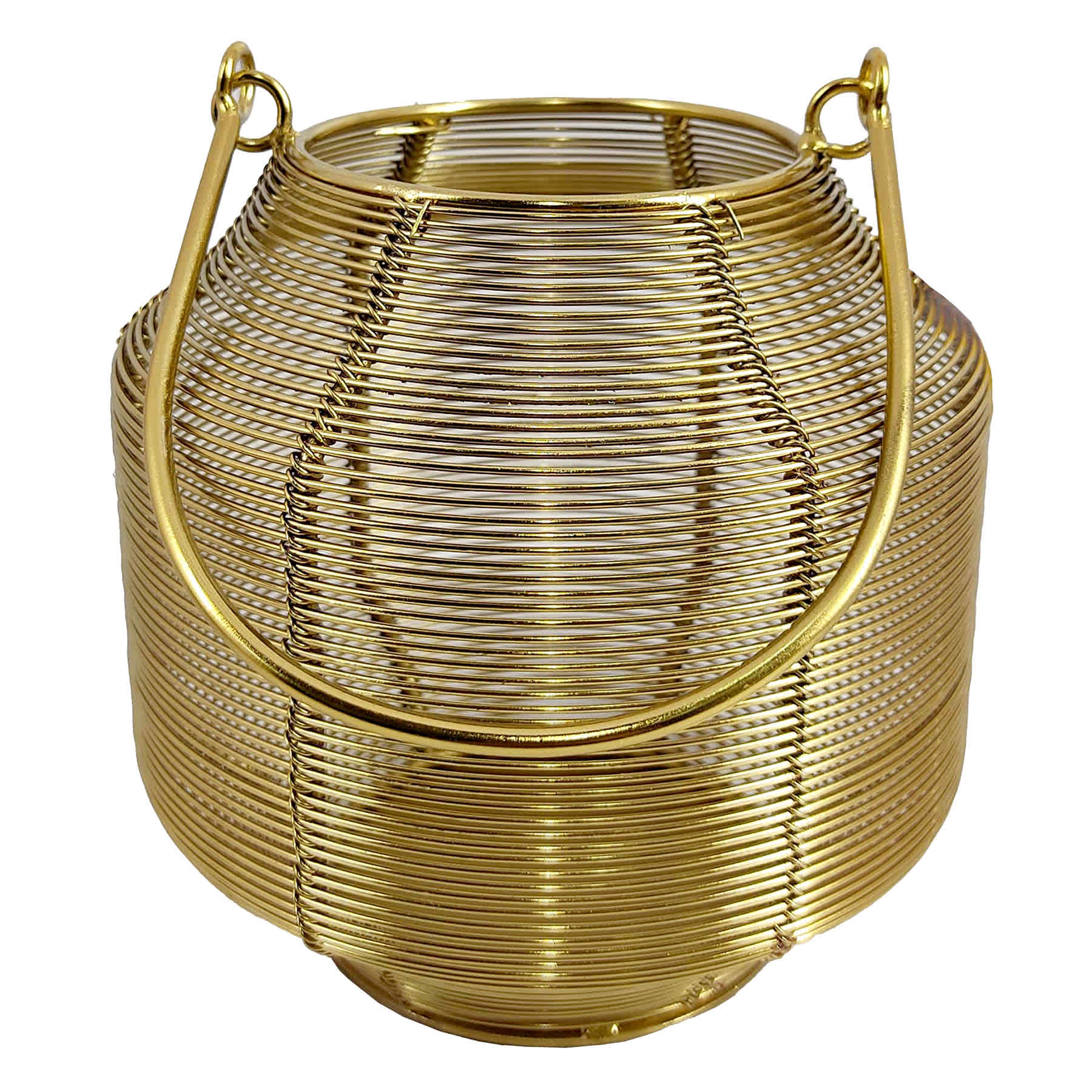 Gold Metal Wire Lantern, 6"