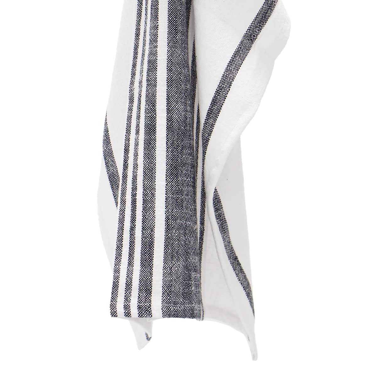 Set of 3 Black Porter Slub Waffle Cotton Kitchen Towels