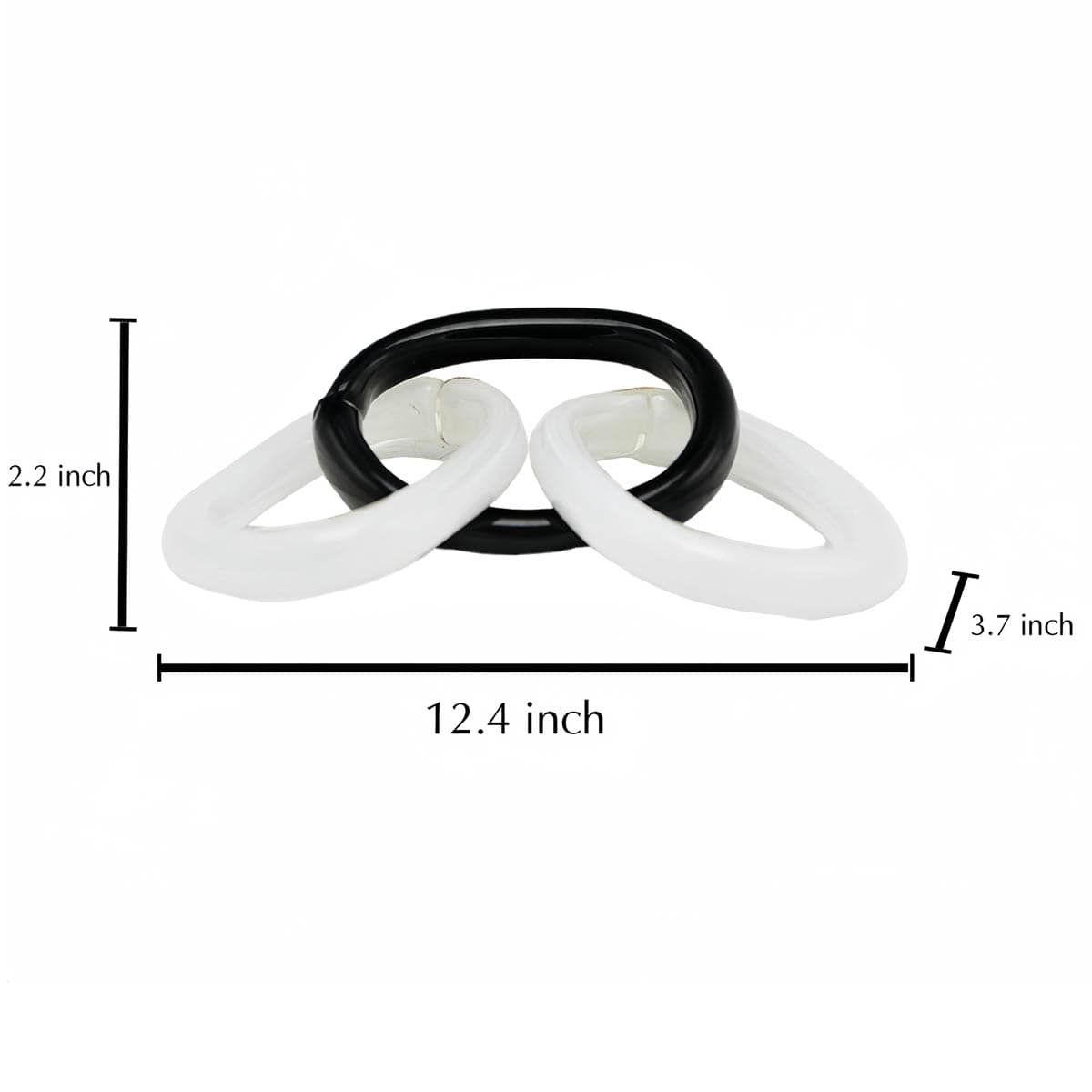White & Black Glass Chain, 12"