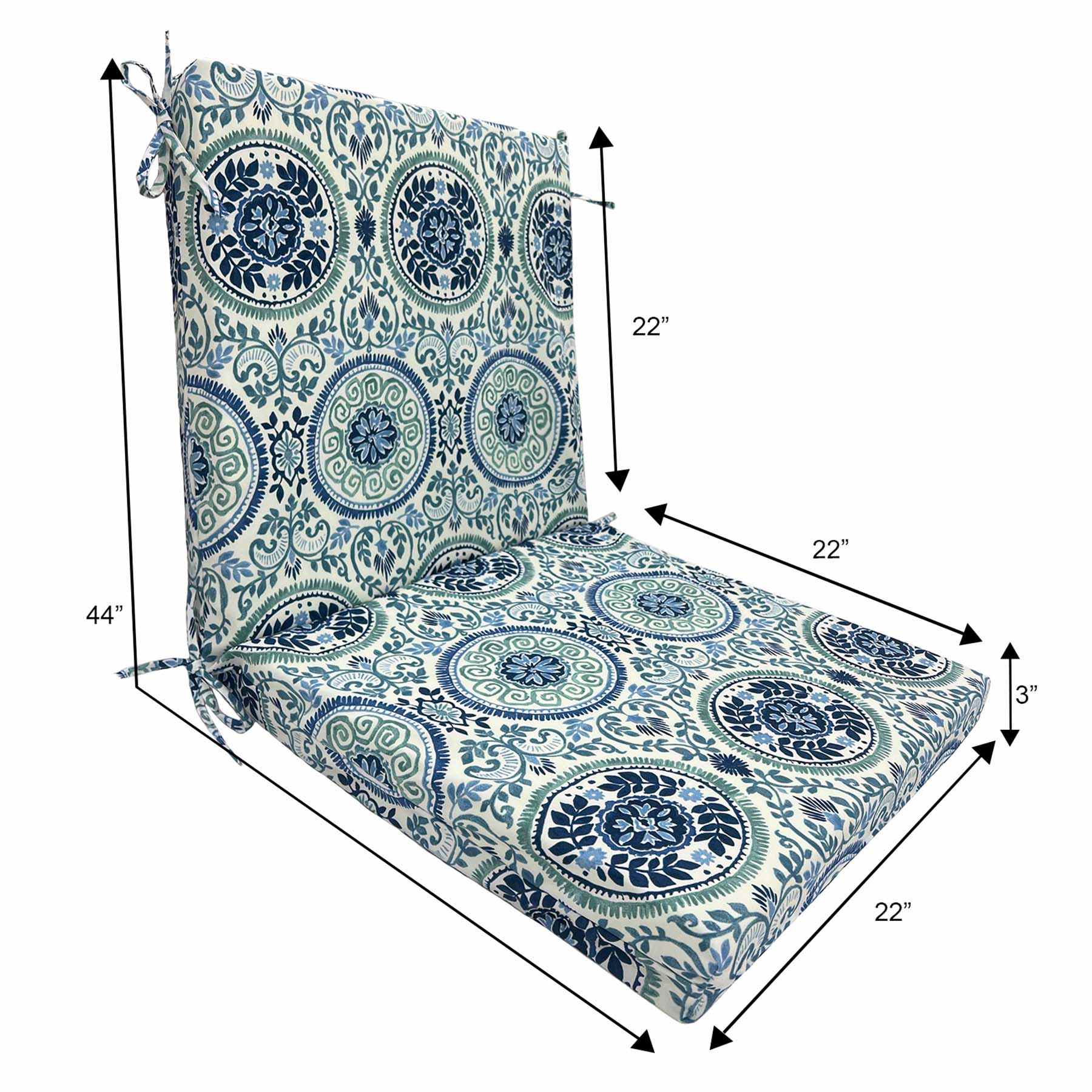 Honeybloom Finley Coast Hinged Outdoor Cushion