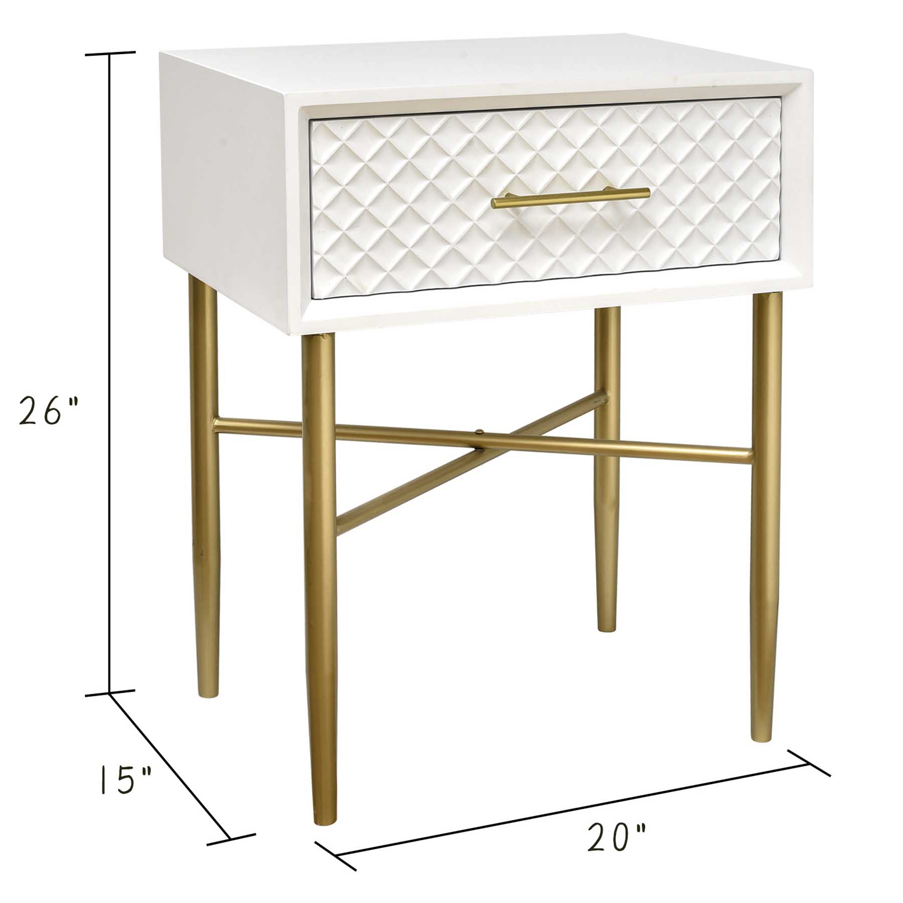 Crosby St. Studio 1-Drawer Accent Table, White