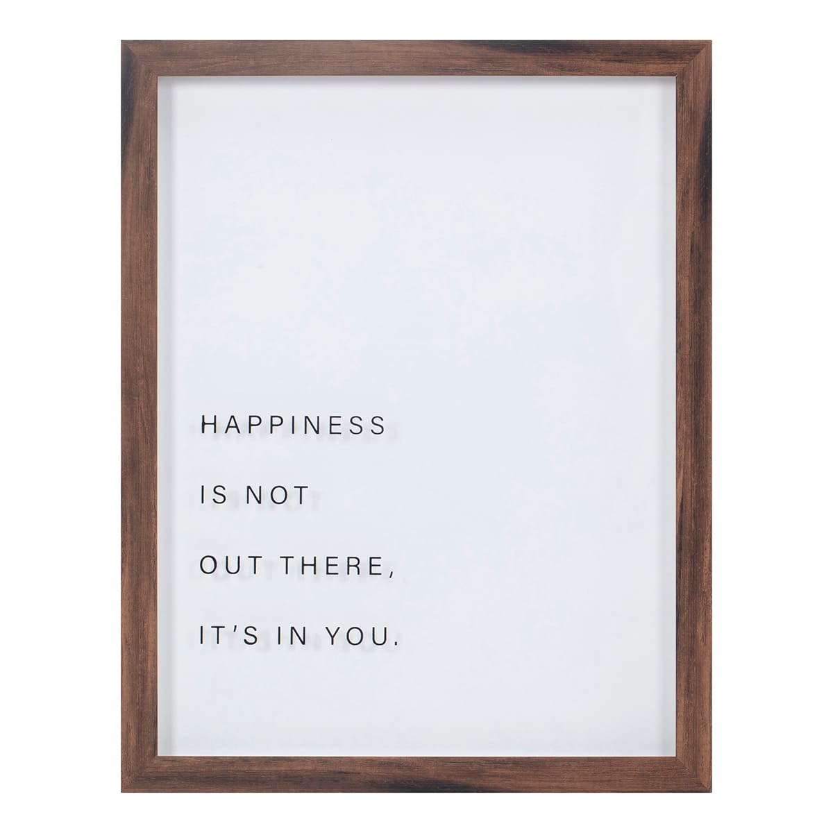 Crosby St. Glass Framed Happiness Is Not Out There It's In You Print Wall Art, 11x14