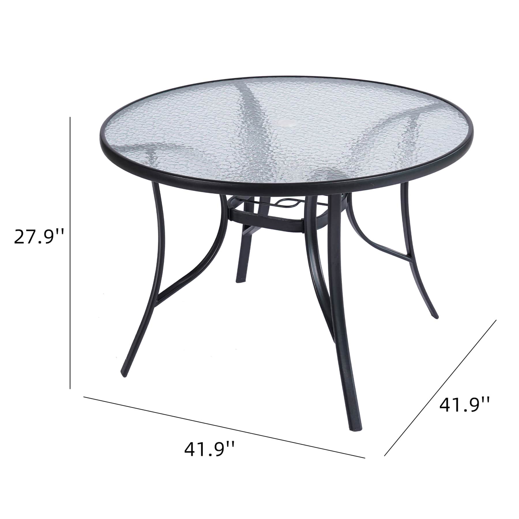 Woodhill Round Patio Dining Table, Black