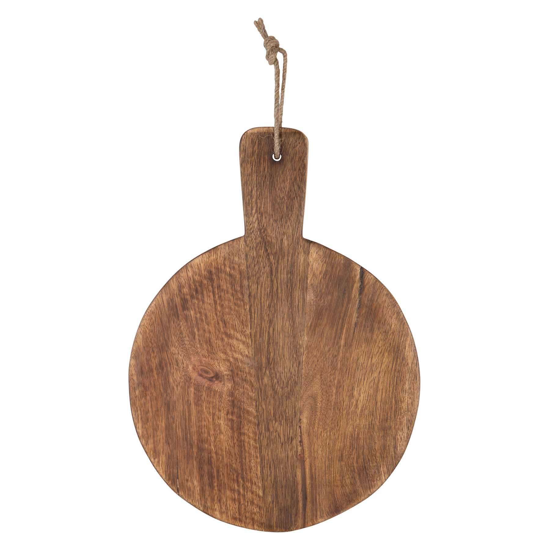 Round Dark Natural Wood Cutting Board, 13"
