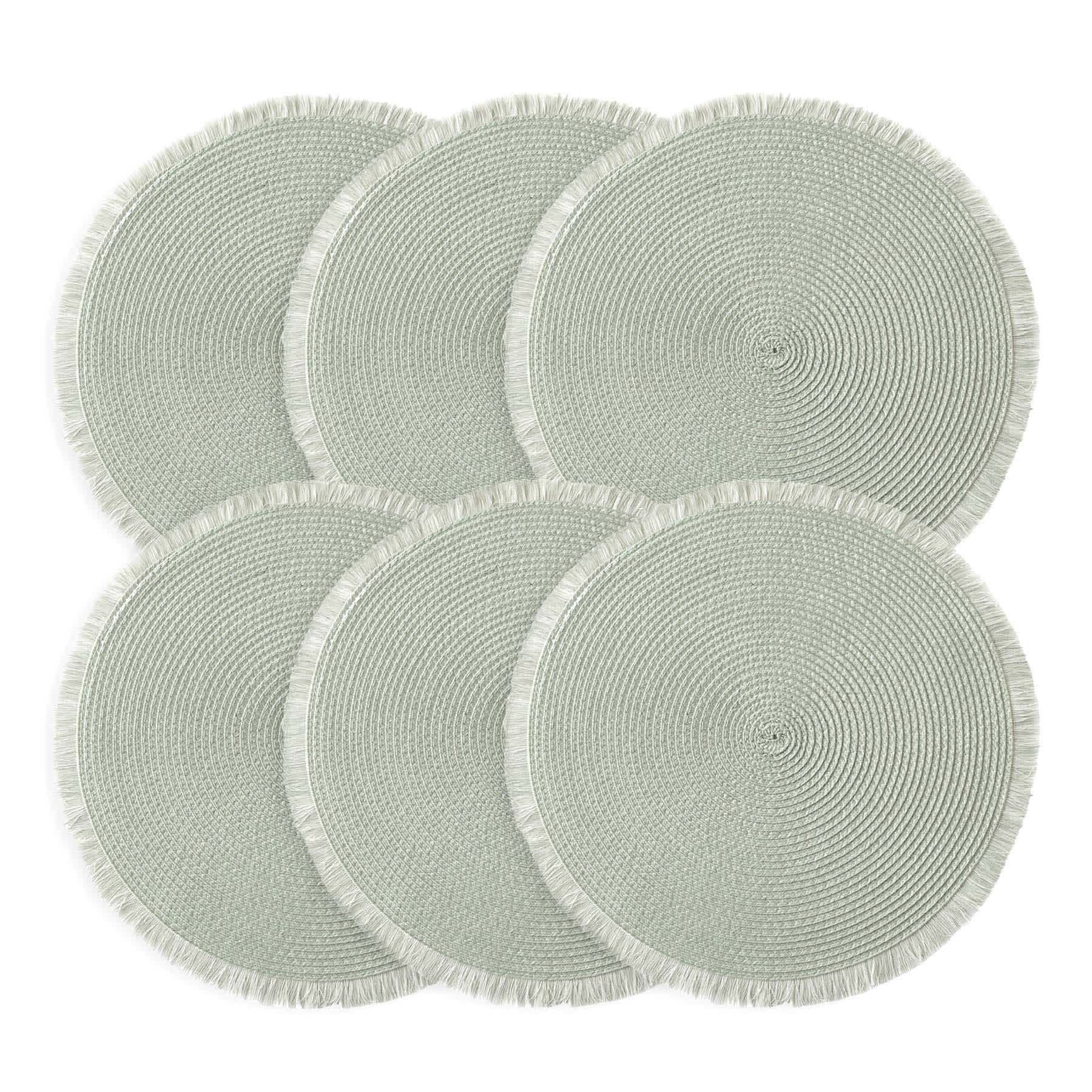 Set of 6 Vargus Spruce Round Placemats, 15"