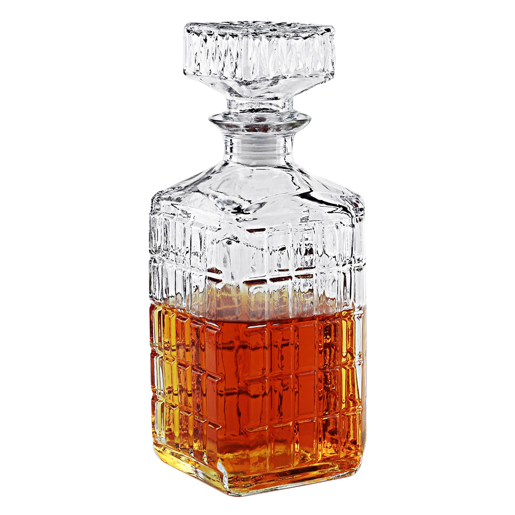 Windowpane Glass Decanter, 35oz