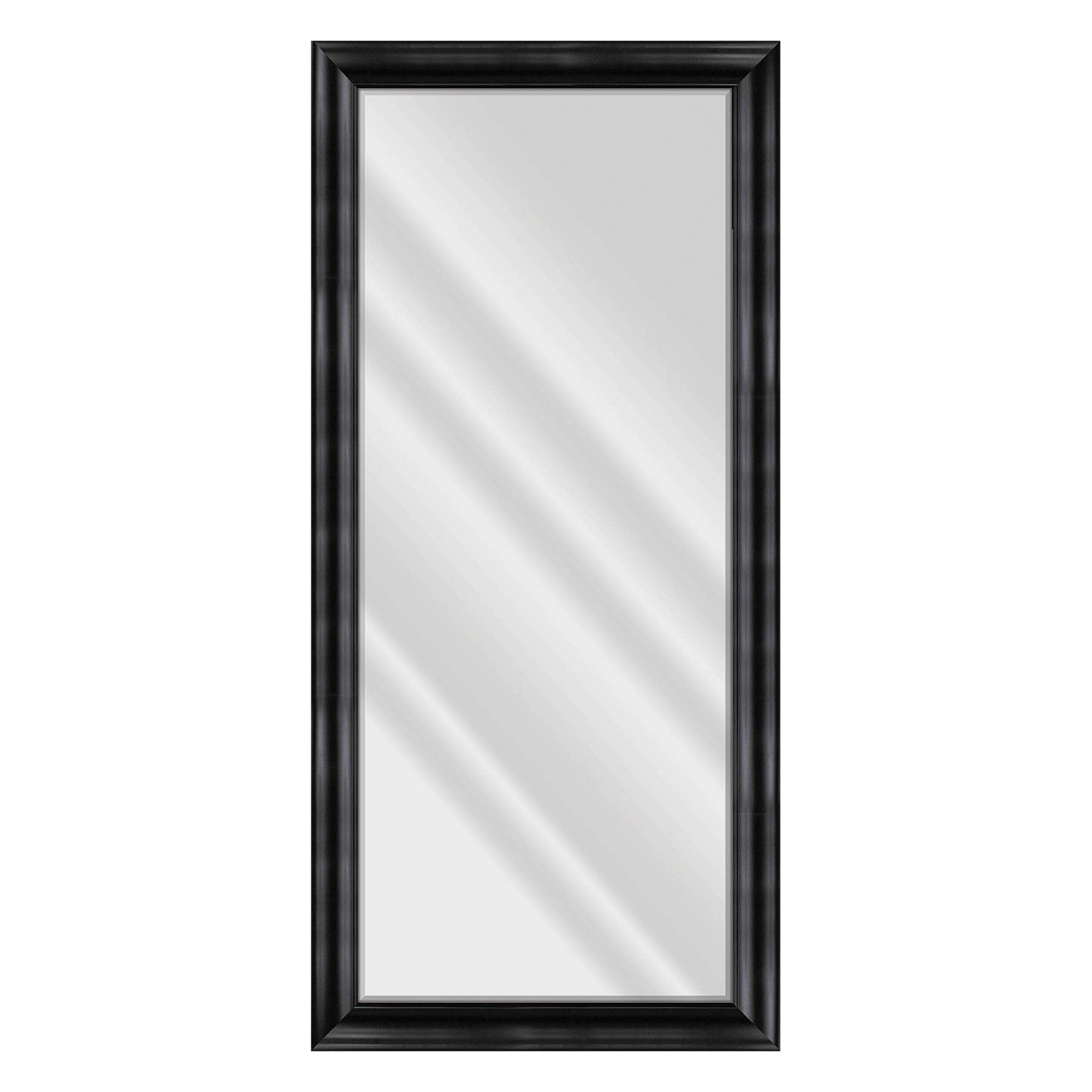 Sophia Black Beveled Leaner Mirror, 31x65