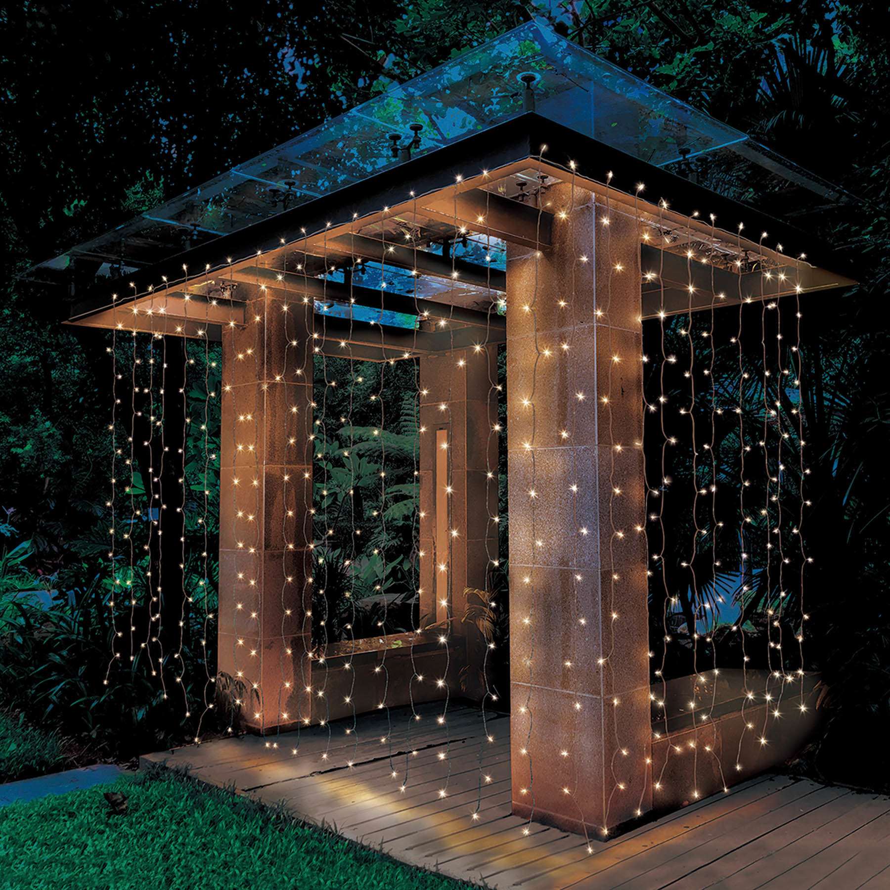 LED White Micro Curtain Lights, 8-Functions