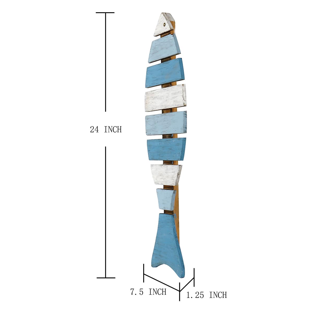 Blue Wooden Fish, 24"