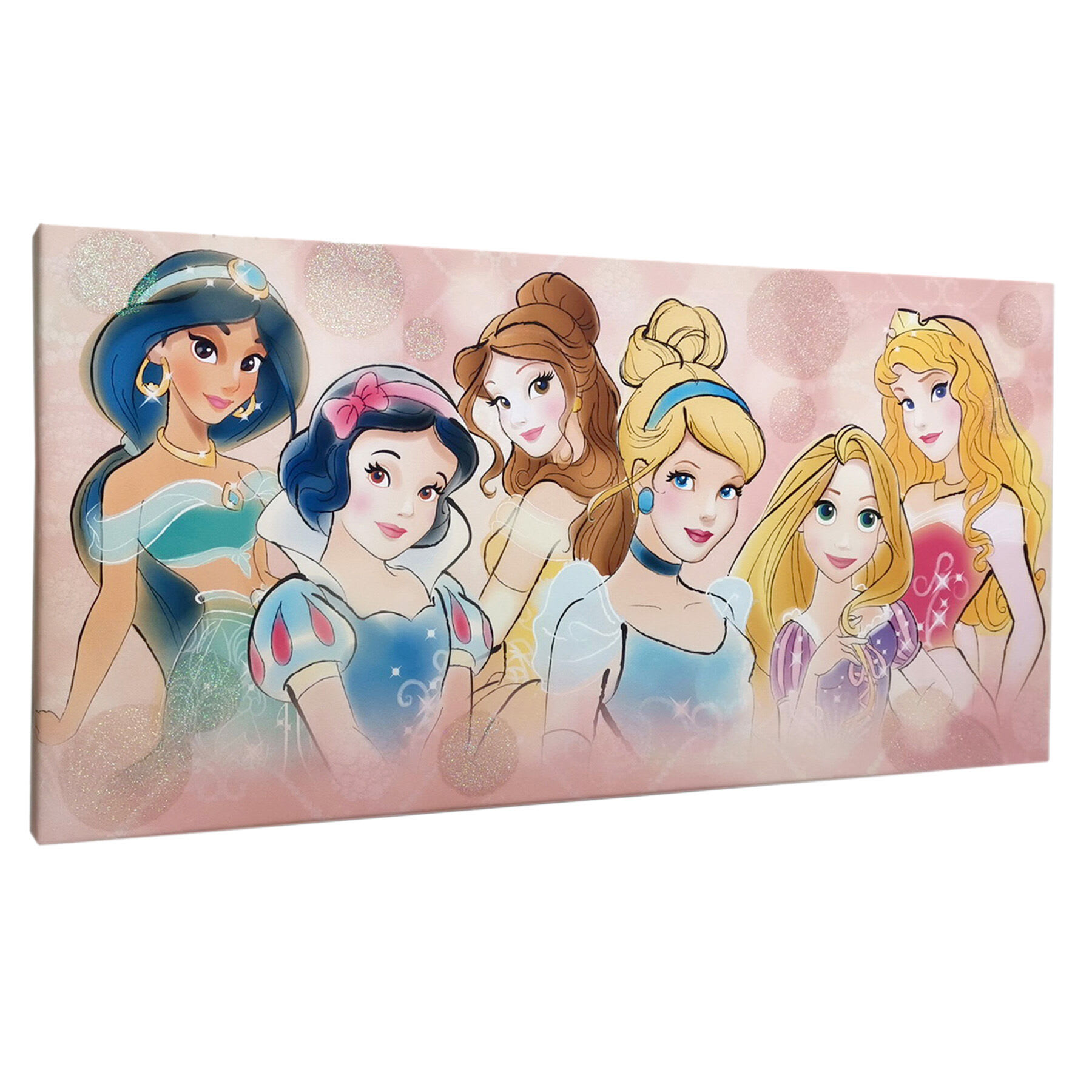 Disney Princess Glittered Canvas Wall Art, 12x24