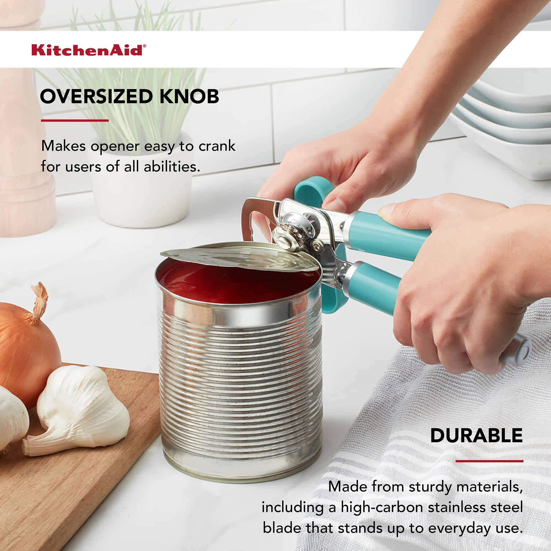 KitchenAid Multi-Functional Can Opener, Aqua Sky
