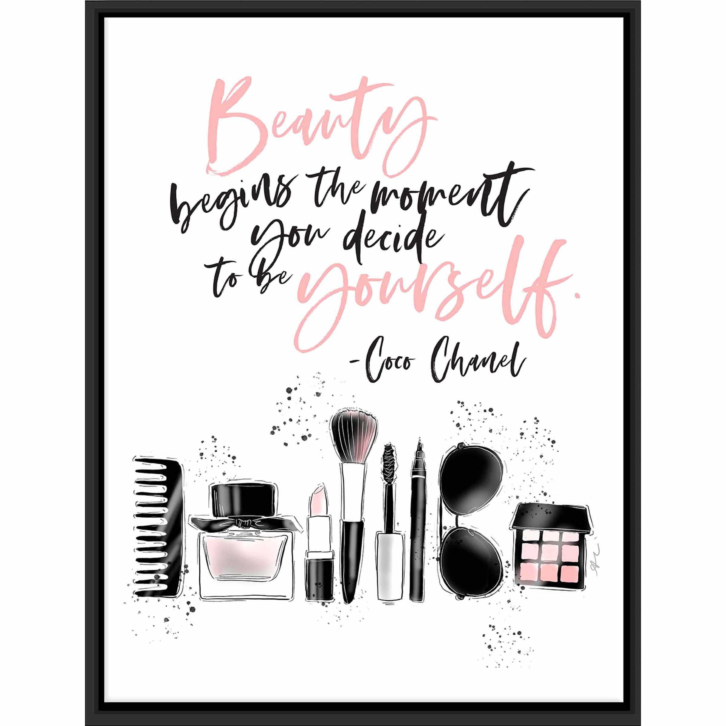 Framed Beauty Begins Canvas Wall Art, 12x16