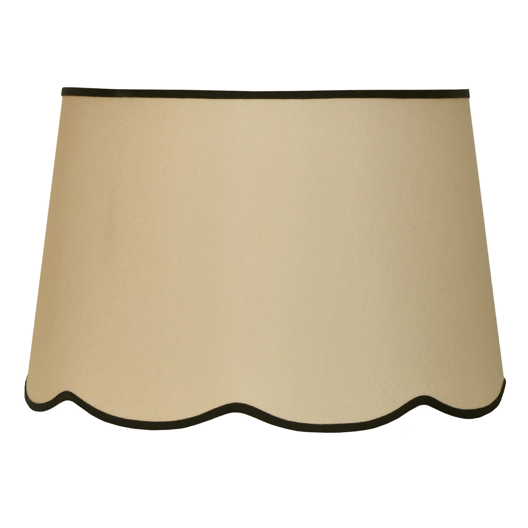 Natural Black Scalloped Medium Lamp Shade, 13x15x10