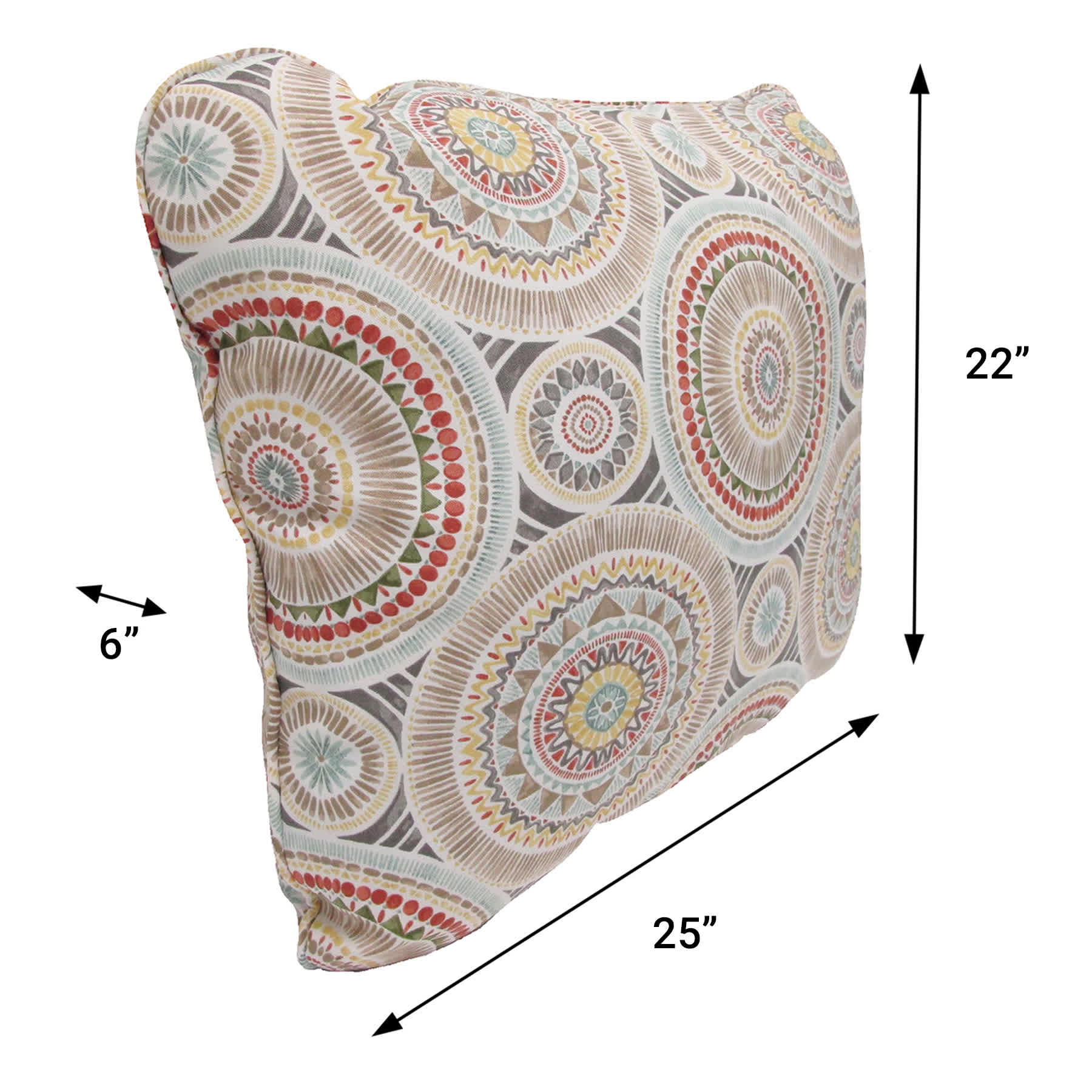 Medallion Sandstone Outdoor Corded Back Cushion