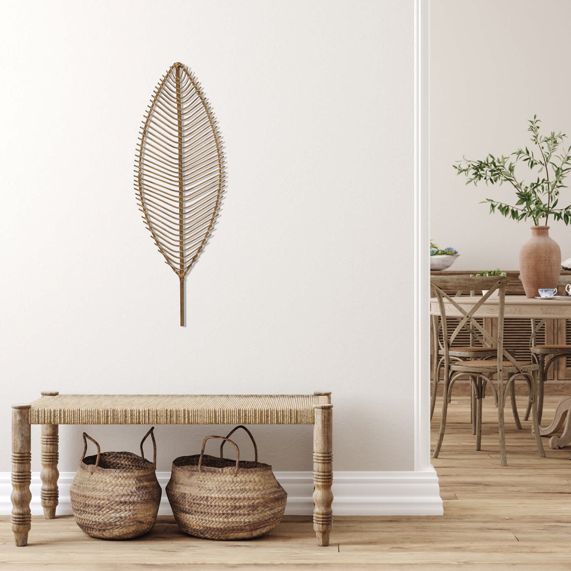 Bamboo Leaf Wall Art, 13x39