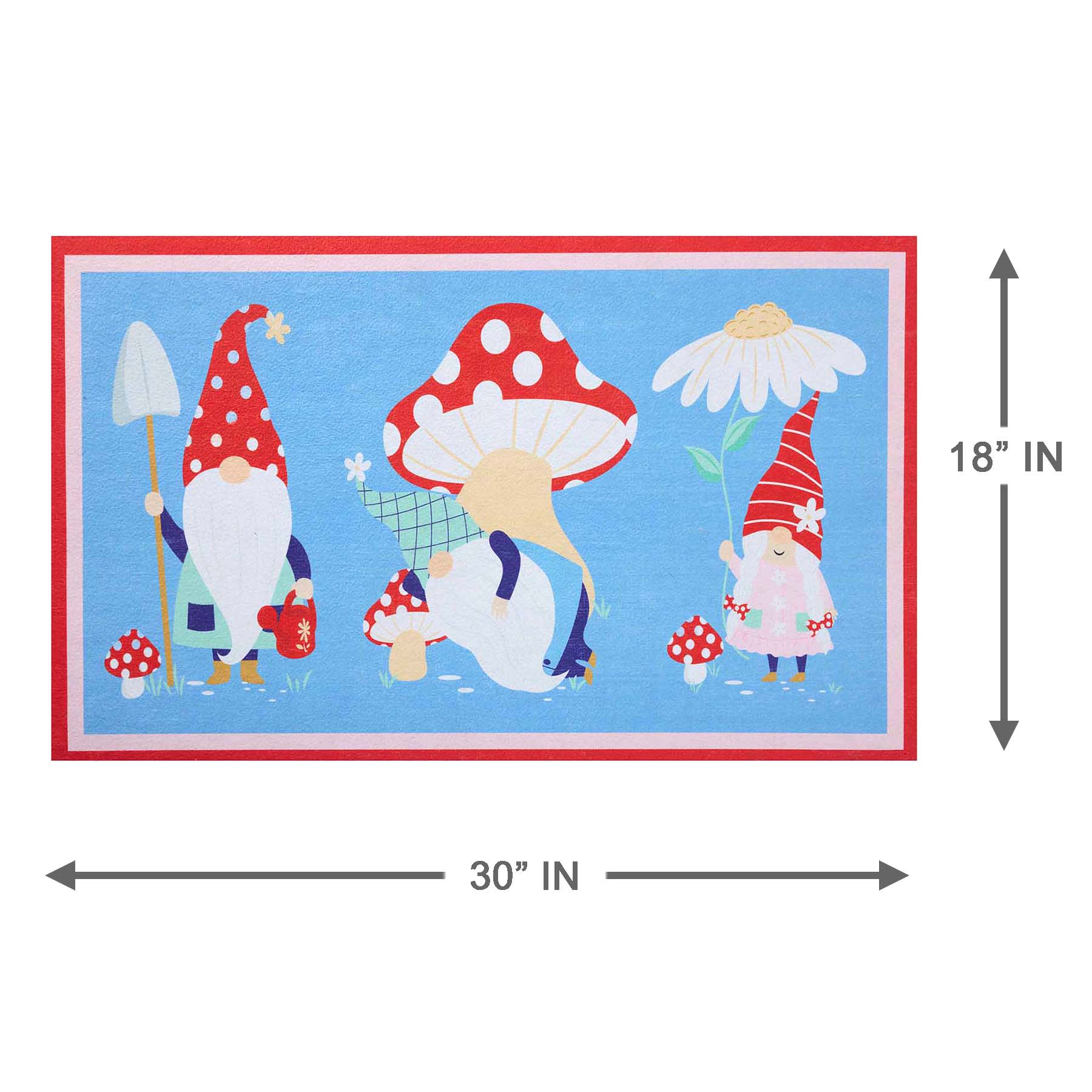Garden Gnomes Rubber Reggie Doormat, 18x30