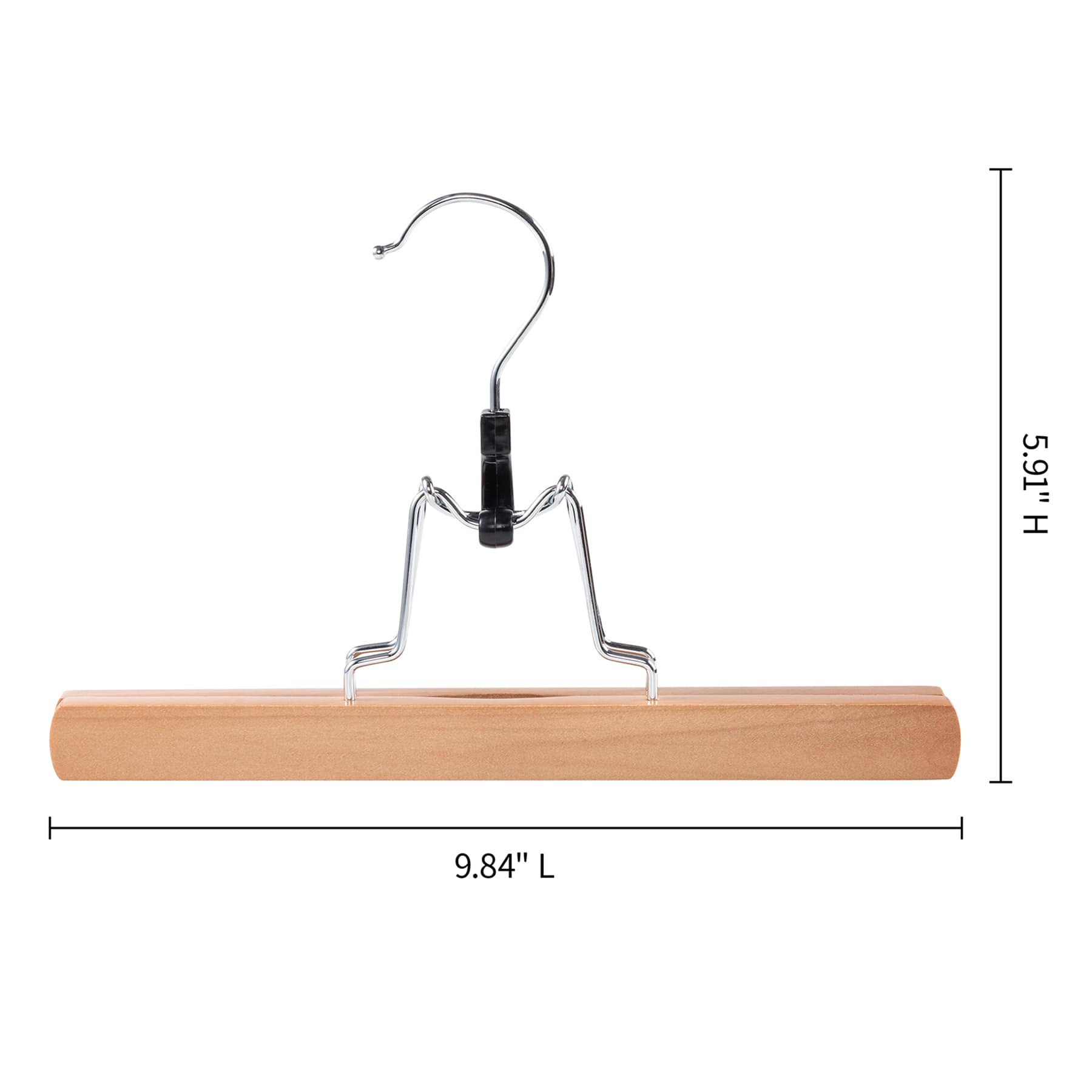3-Piece Natural Wood Pant Hanger with Clamp