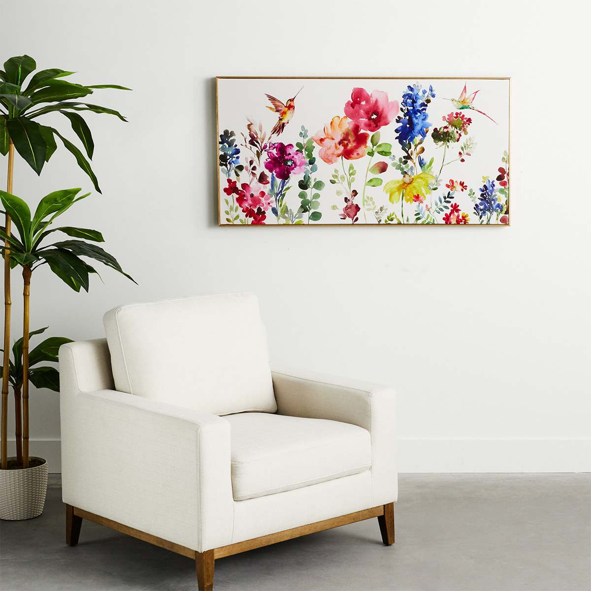 Framed Flower Garden Canvas Wall Art, 47x24