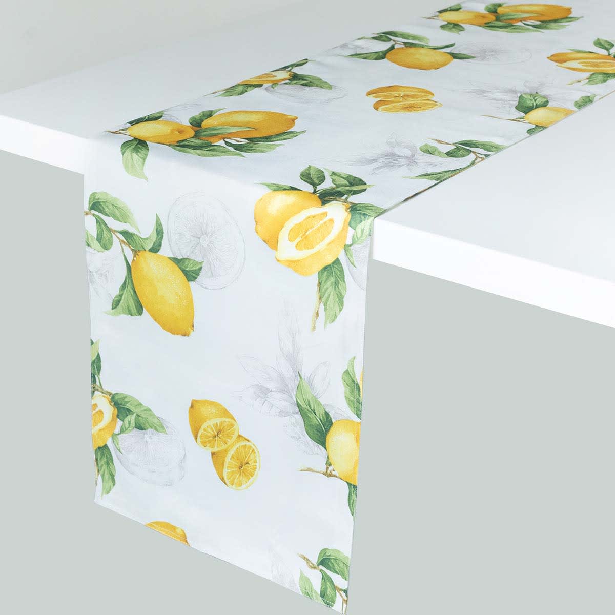 Yellow Lemon Print Table Runner, 14x108