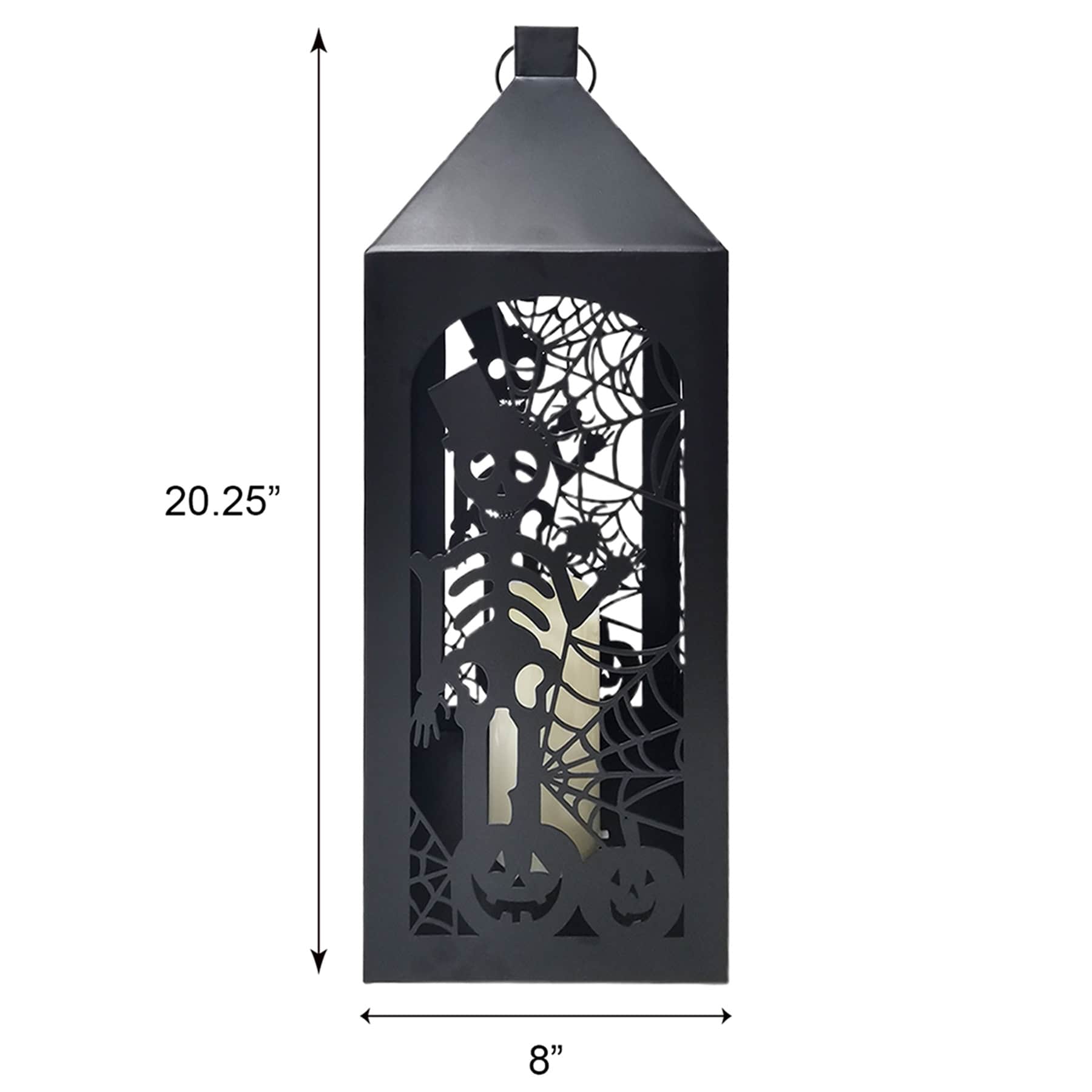Happy Haunting LED Skeleton Cutout Lantern, 22.8"
