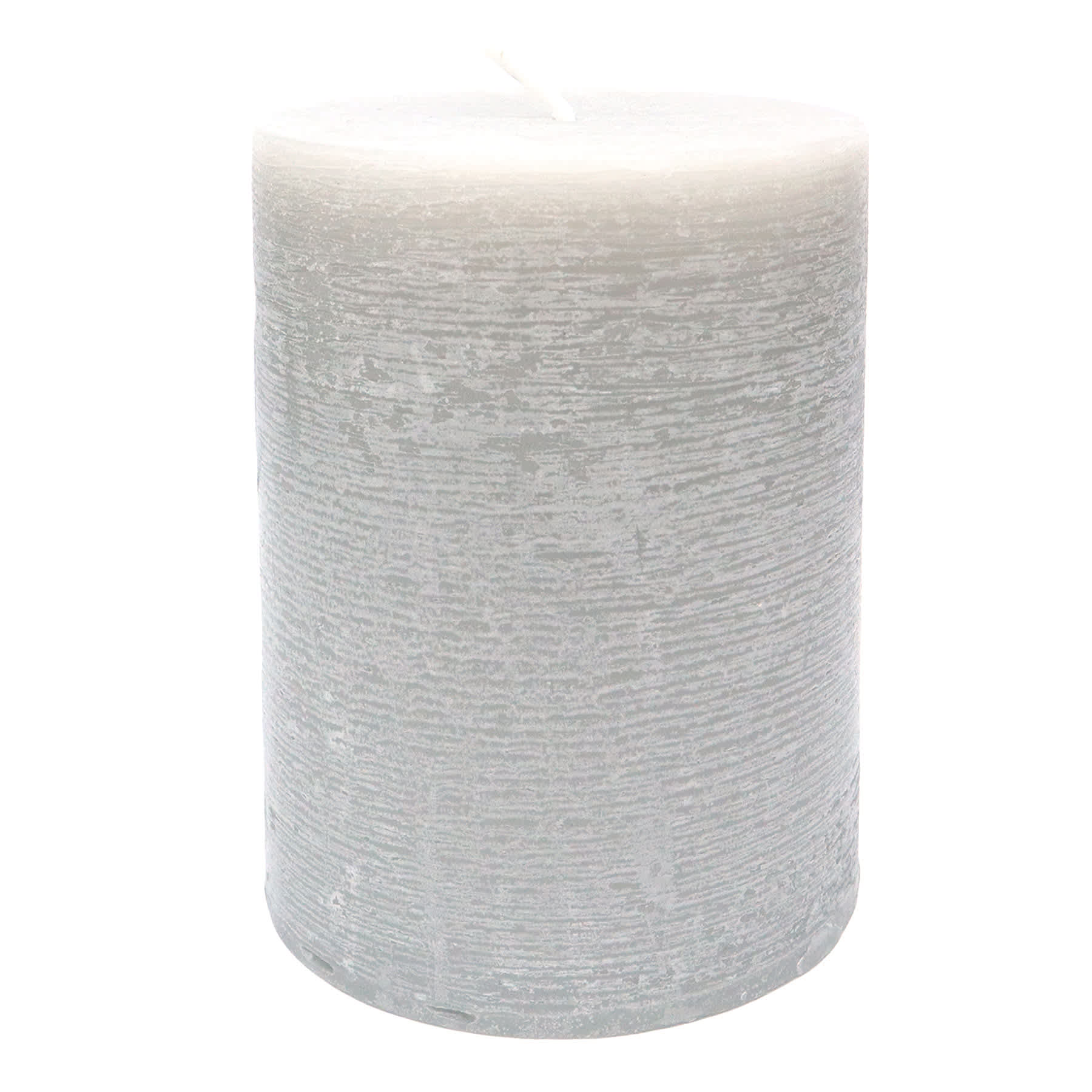Honeybloom Light Grey Unscented Pillar Candle, 3x4