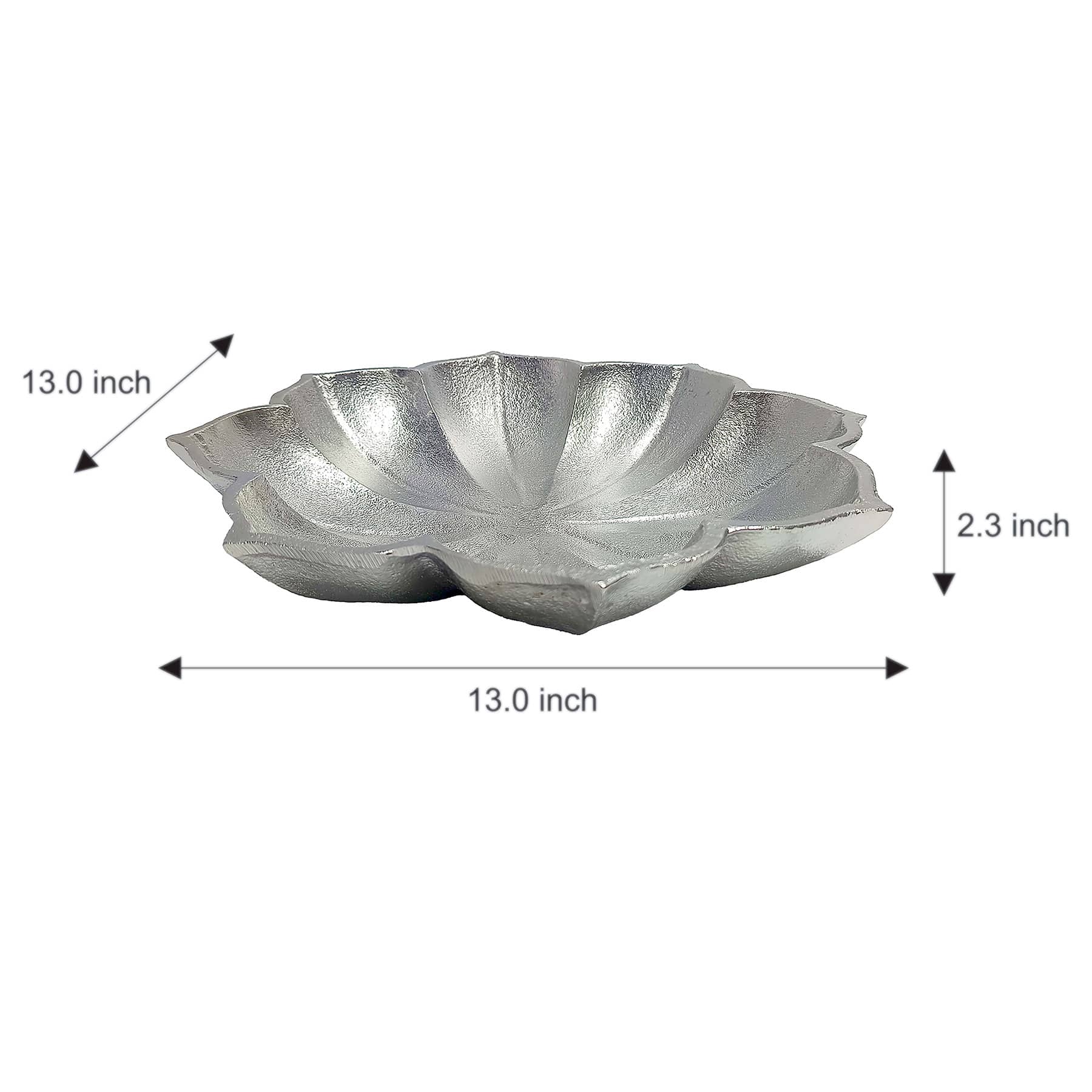 Silver Lotus Aluminum Tray, 13"