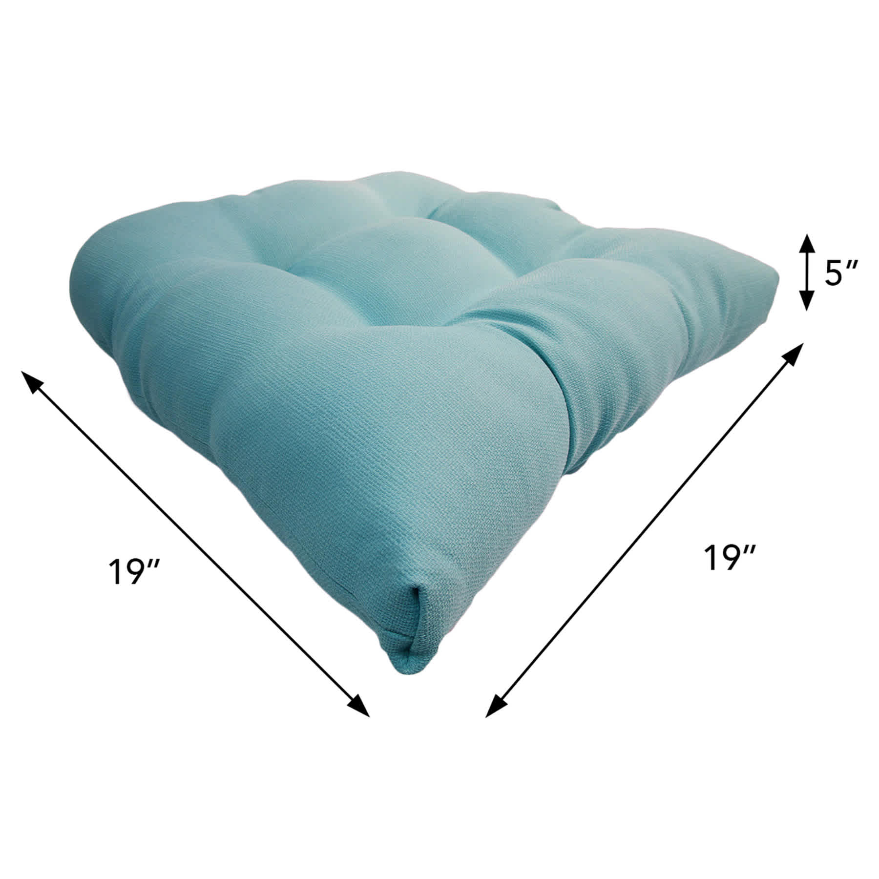 Canal Blue Canvas Outdoor Wicker Seat Cushion