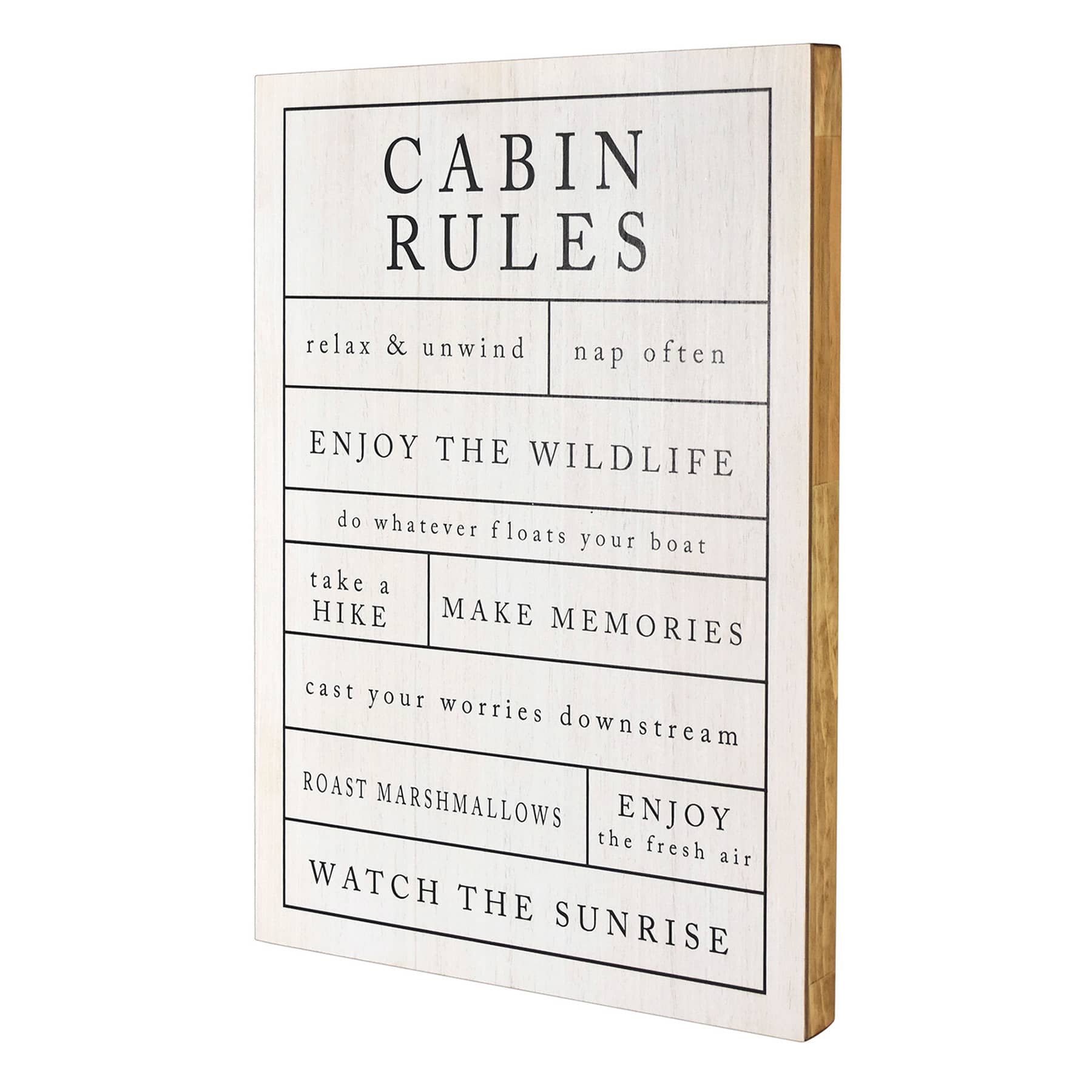 Lake & Lodge Cabin Rules Wall Art, 13x18