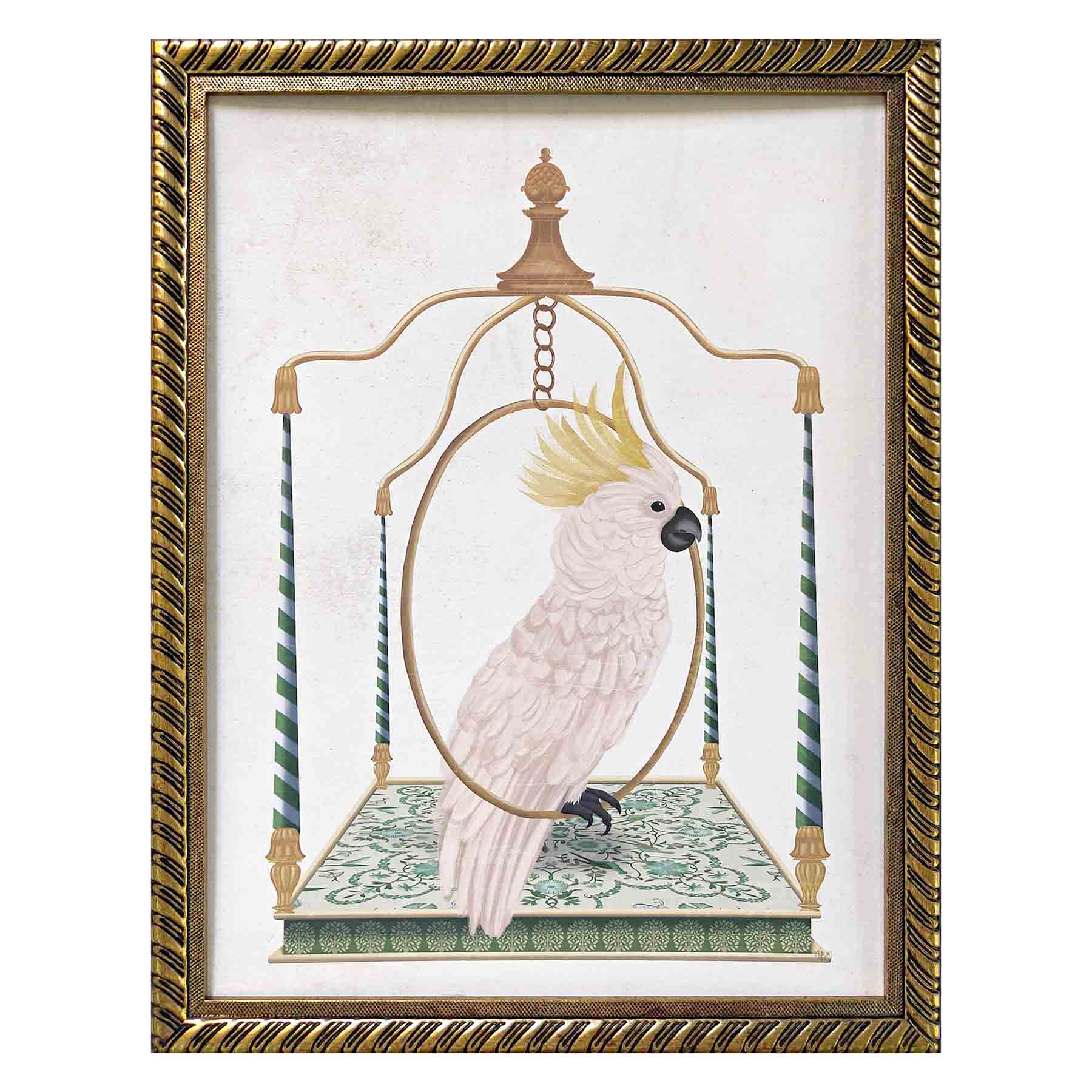 Glass Framed Cockatoo Print Wall Art, 13x17