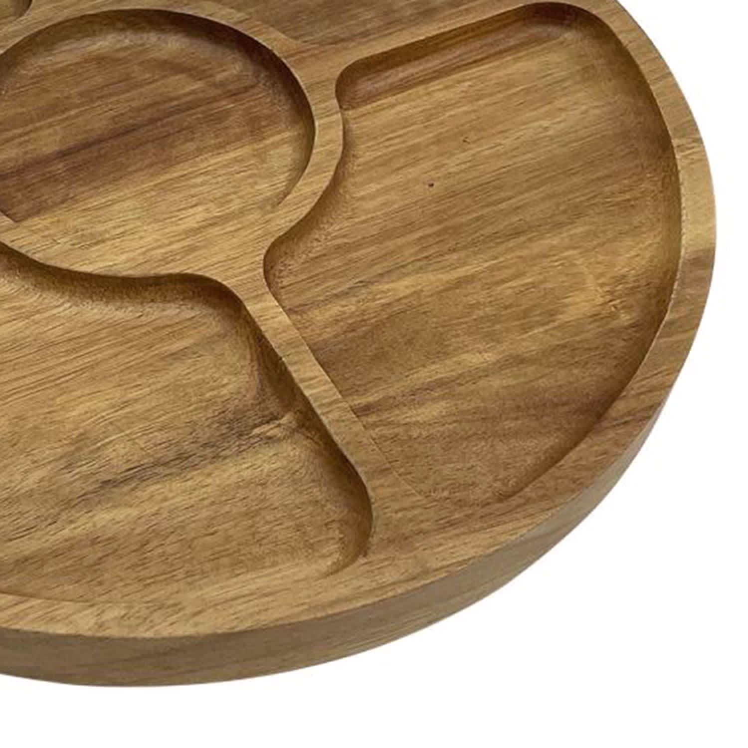 Divided Acacia Wood Serving Board