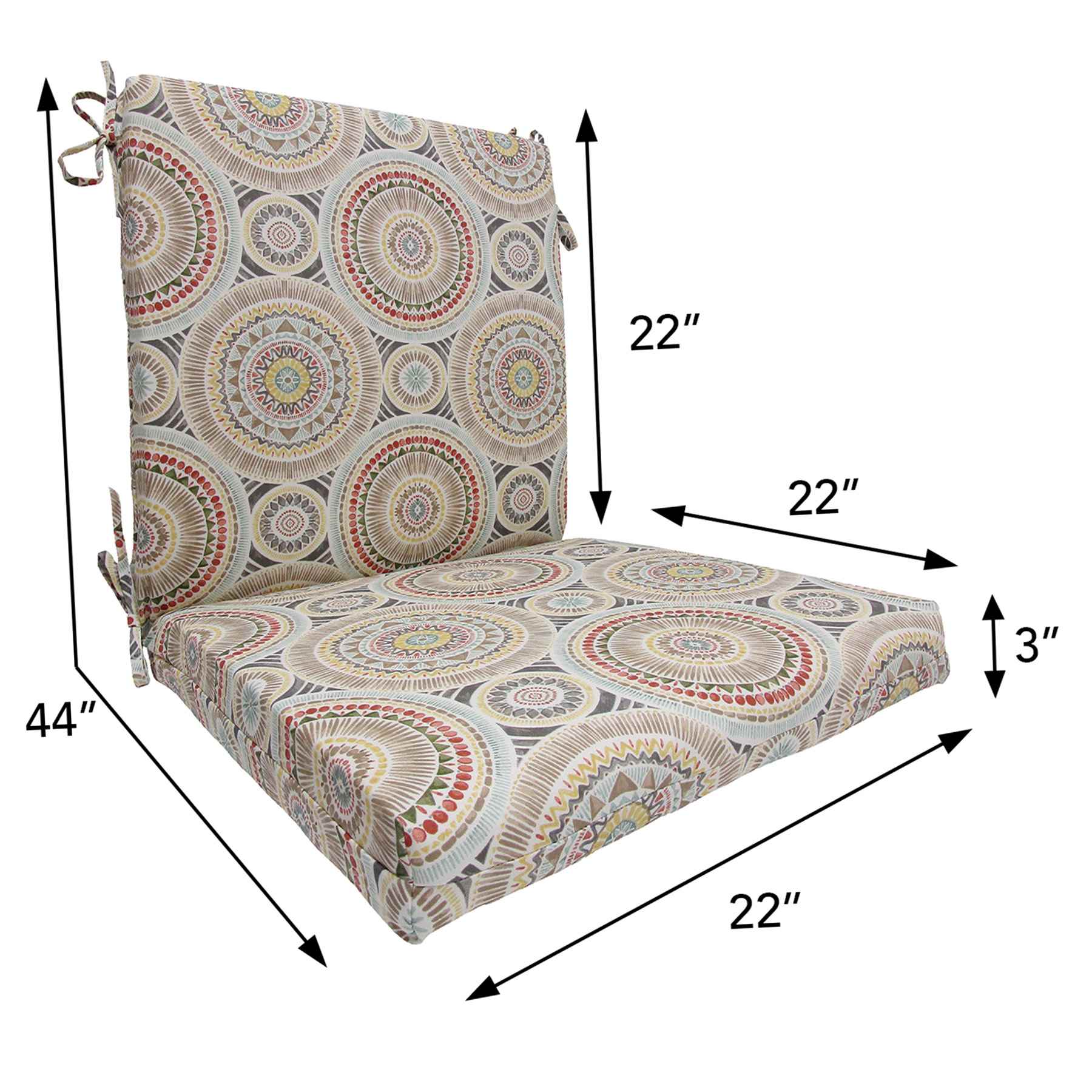 Medallion Sandstone Hinged Outdoor Cushion
