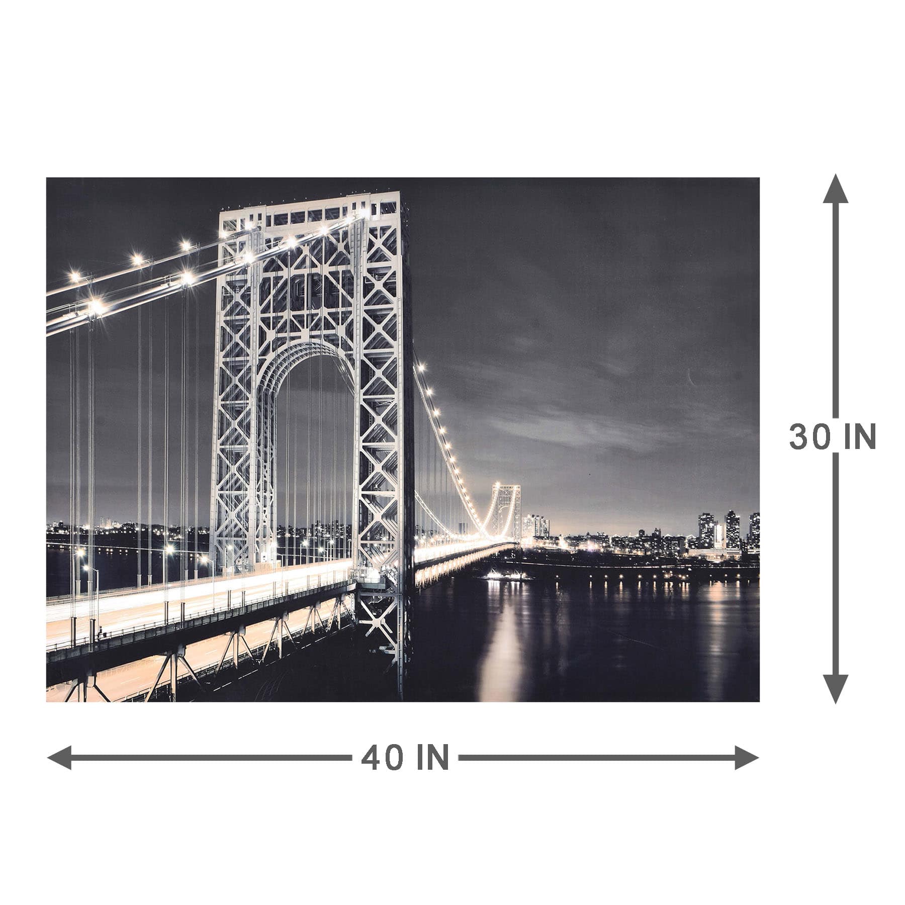New York Bridge Canvas Wall Art, 40x30