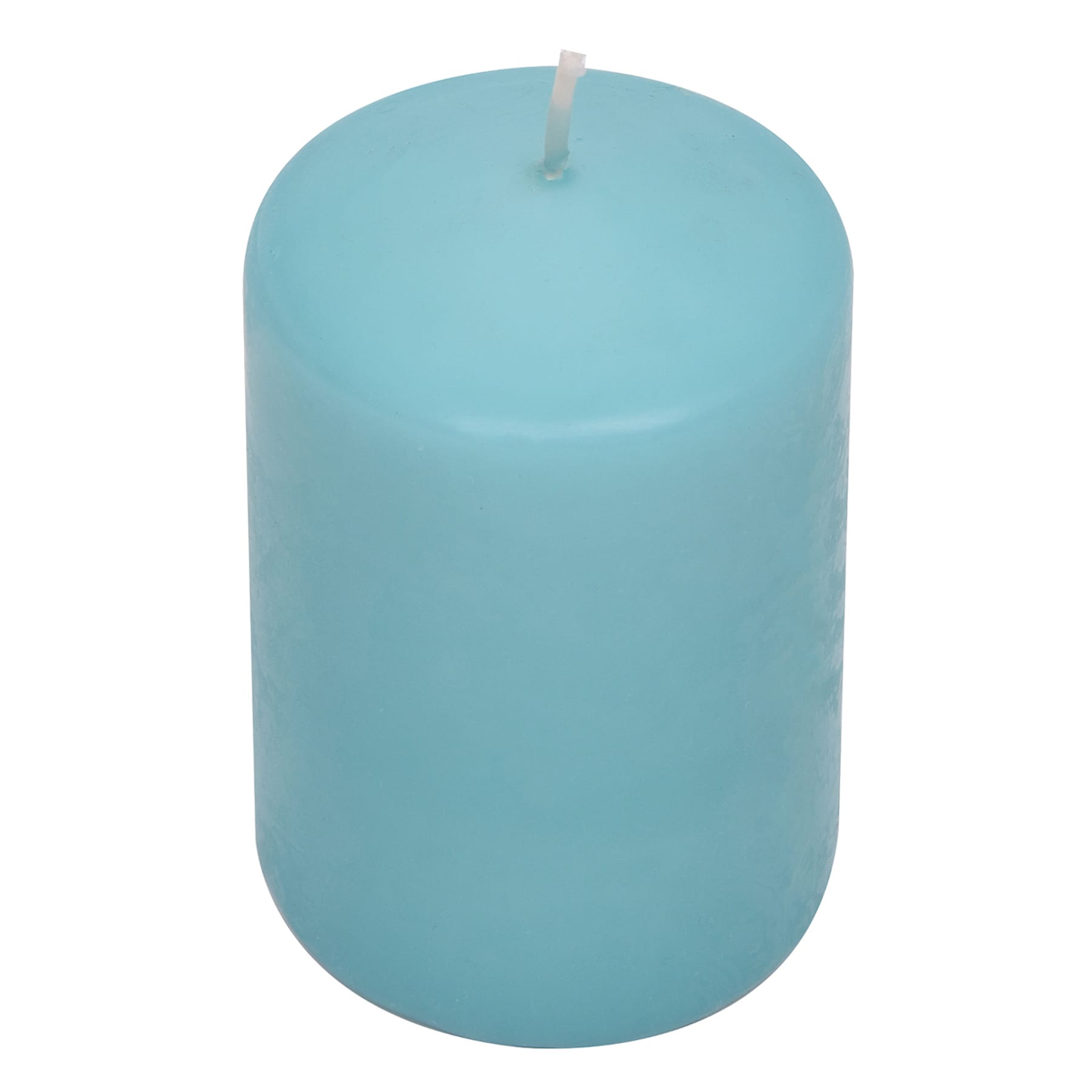 Aqua Unscented Overdip Pillar Candle, 3x4