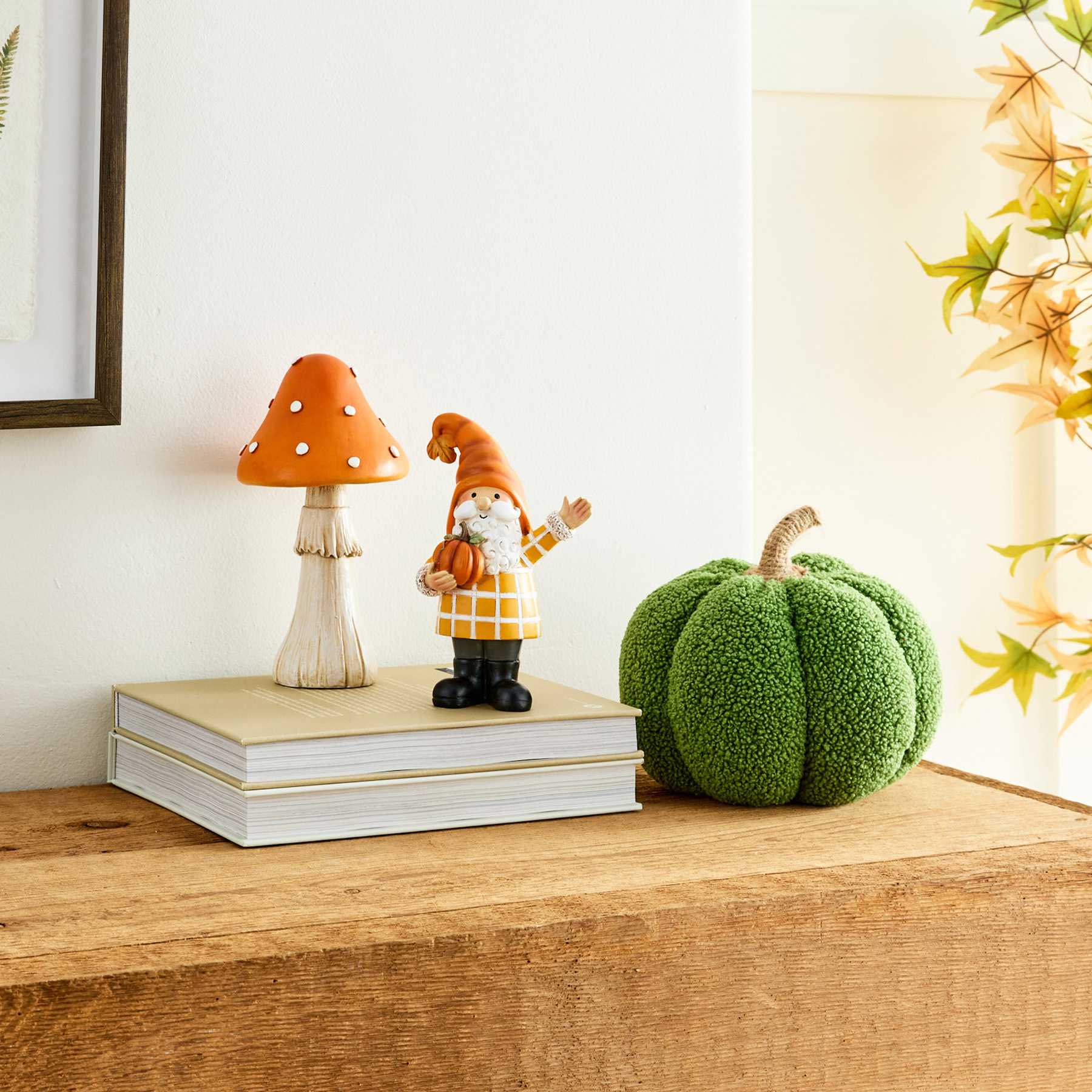 Homespun Harvest Gnome Holding Pumpkin, 6.7"
