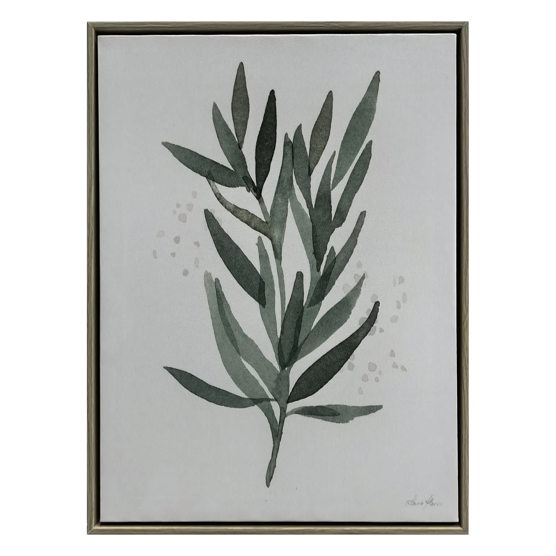 Framed Leaf Canvas Wall Art, 12x16